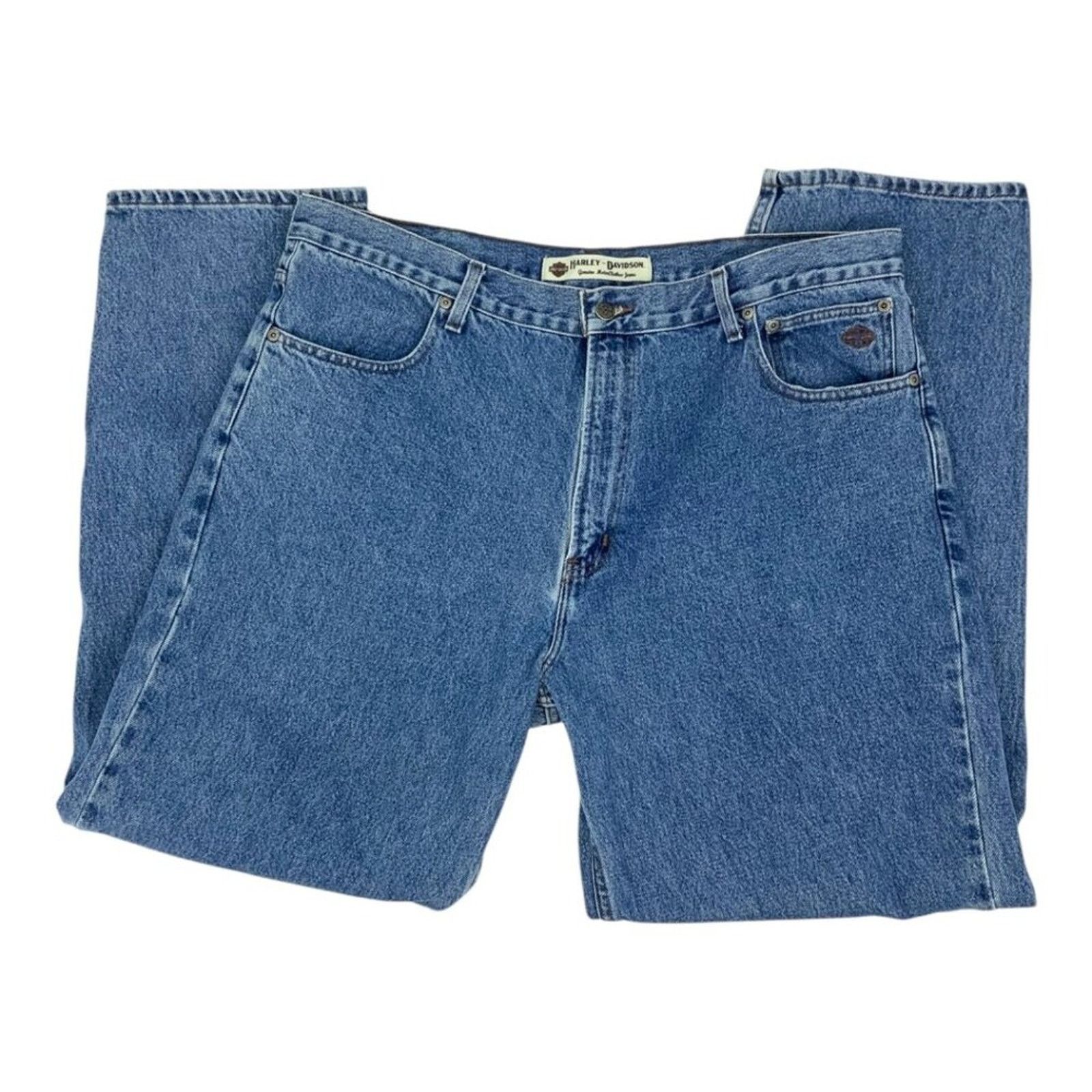 Harley Davidson Harley-Davidson 100% Cotton Straight Leg Denim Jeans 40x32 Size US 40 / EU 56 - 1 Thumbnail