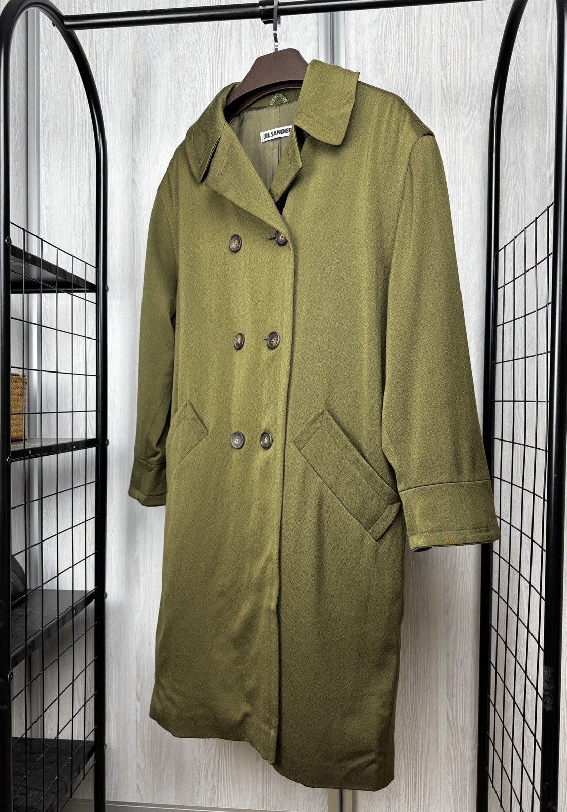 Jil Sander Jil Sander Wool 80s military khaki double-breasted trench 36 Size M / US 6-8 / IT 42-44 - 5 Thumbnail