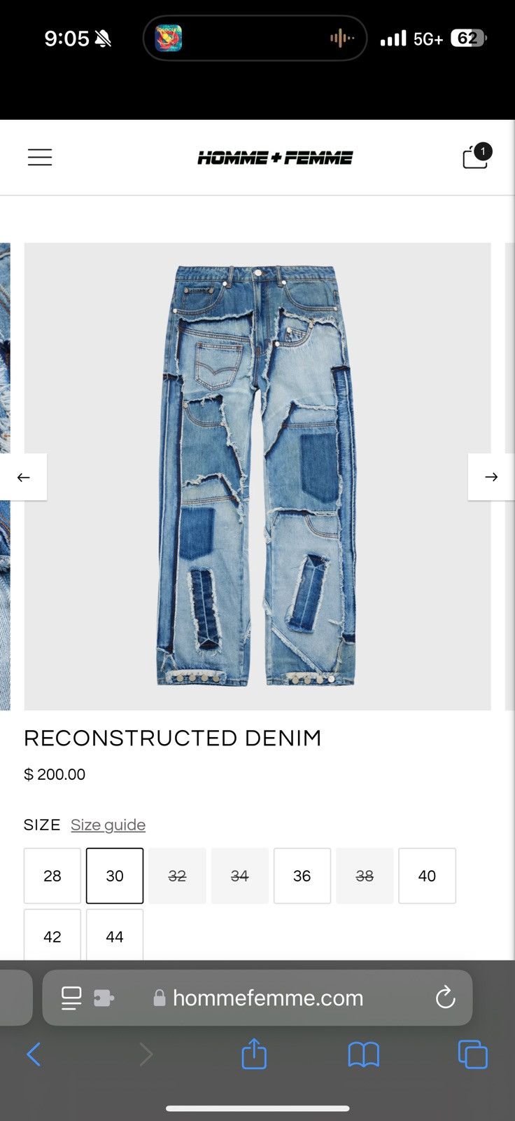 Homme + Femme size 32 Jeans