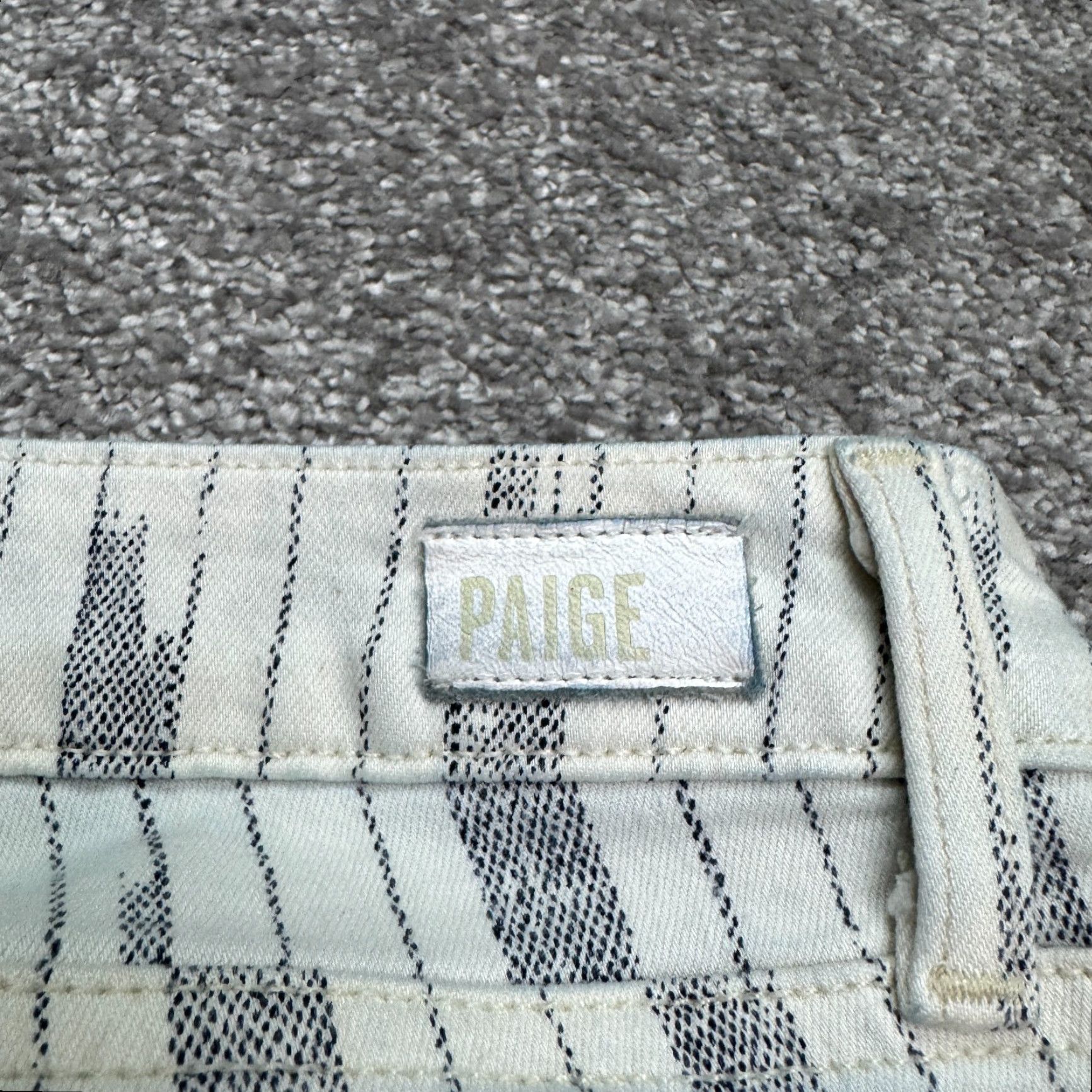 Paige Paige Verdugo Jeans Woman 26 Ankle Denim Ikat White Black Multicolor Stretch Casual Size 26" / US 2 / IT 38 - 6 Thumbnail