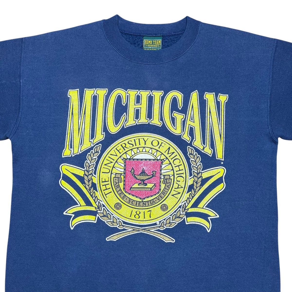 NCAA Vintage 1990s NCAA Michigan Wolverines Spell Out Sweatshirt Size US L / EU 52-54 / 3 - 4 Thumbnail