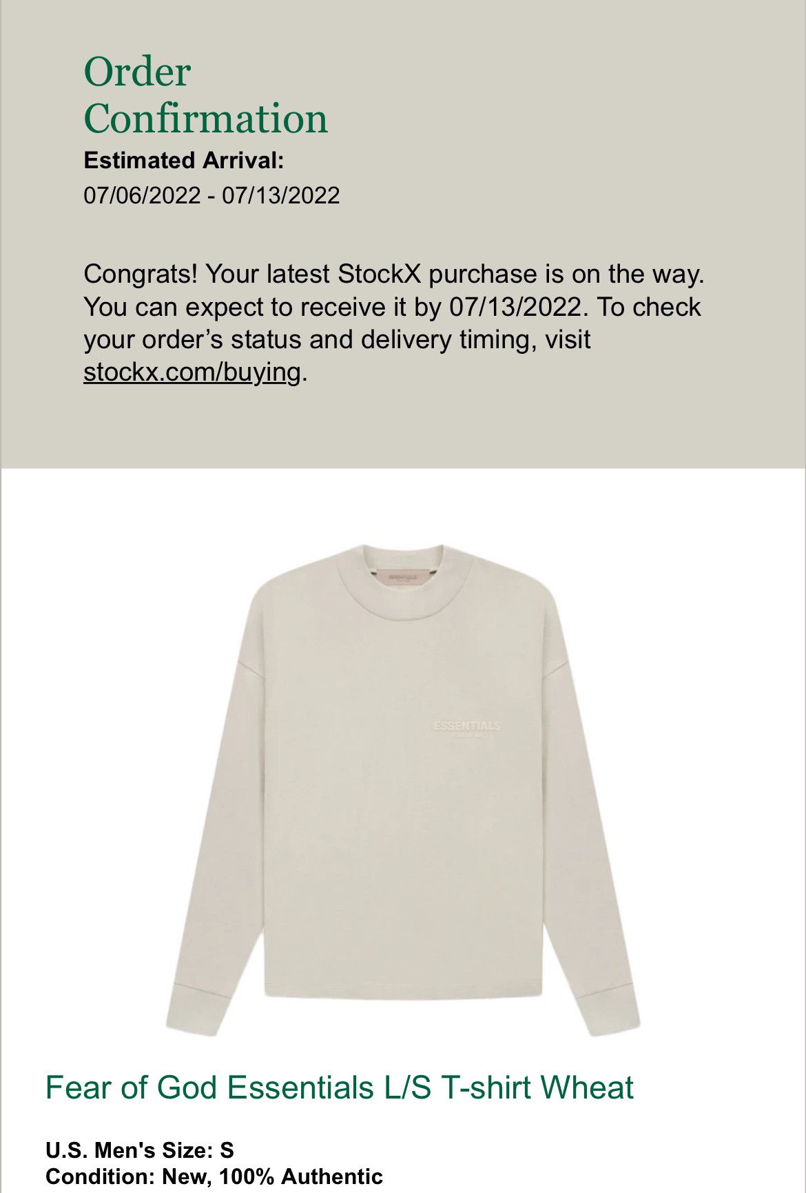 Essentials Fear of God Essentials L/S T-Shirt (SS22) Size US S / EU 44-46 / 1 - 8 Thumbnail