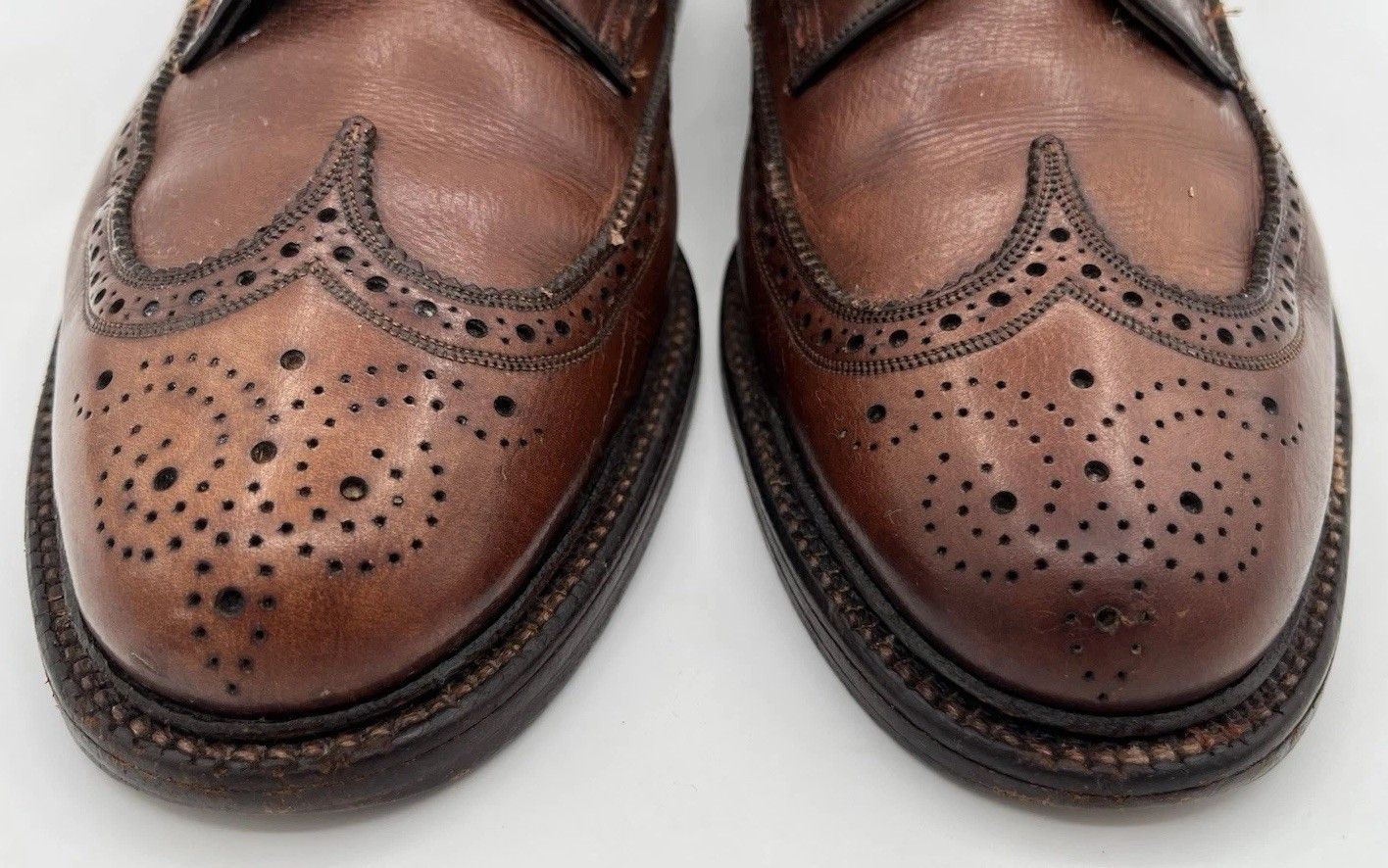 Florsheim Vintage Florsheim Royal Imperial Brown Leather Gunboat 10D Size US 10 / EU 43 - 3 Thumbnail