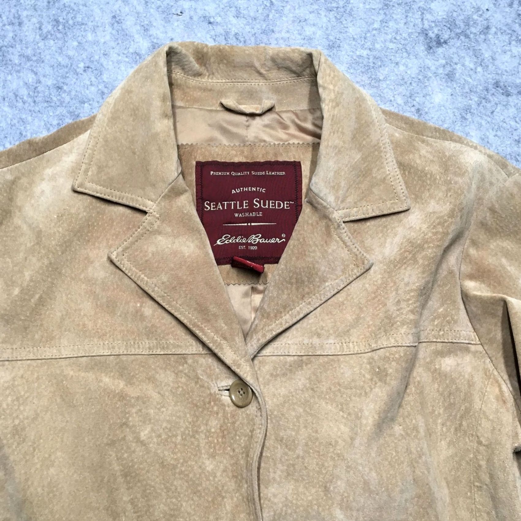 Eddie Bauer Eddie Bauer Suede Blazer Jacket Womens Tall L Brown Seattle Suede Lined Button Front Notched Collar Size L / US 10 / IT 46 - 4 Thumbnail