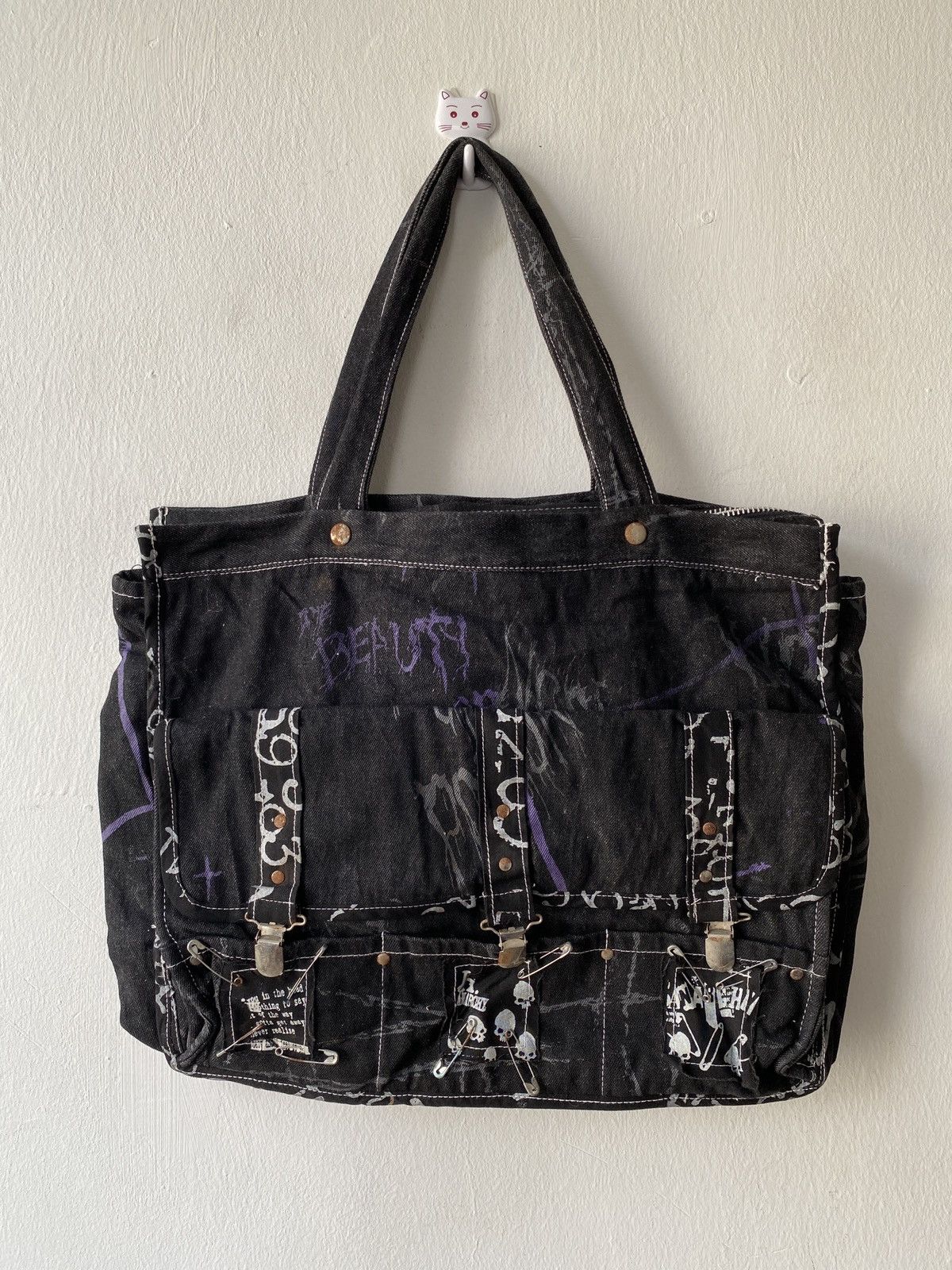 If Six Was Nine × Seditionaries H Anarchyism For Plus H Naoto Cyberpunk/Goth Tote Bag Size ONE SIZE - 2 Thumbnail