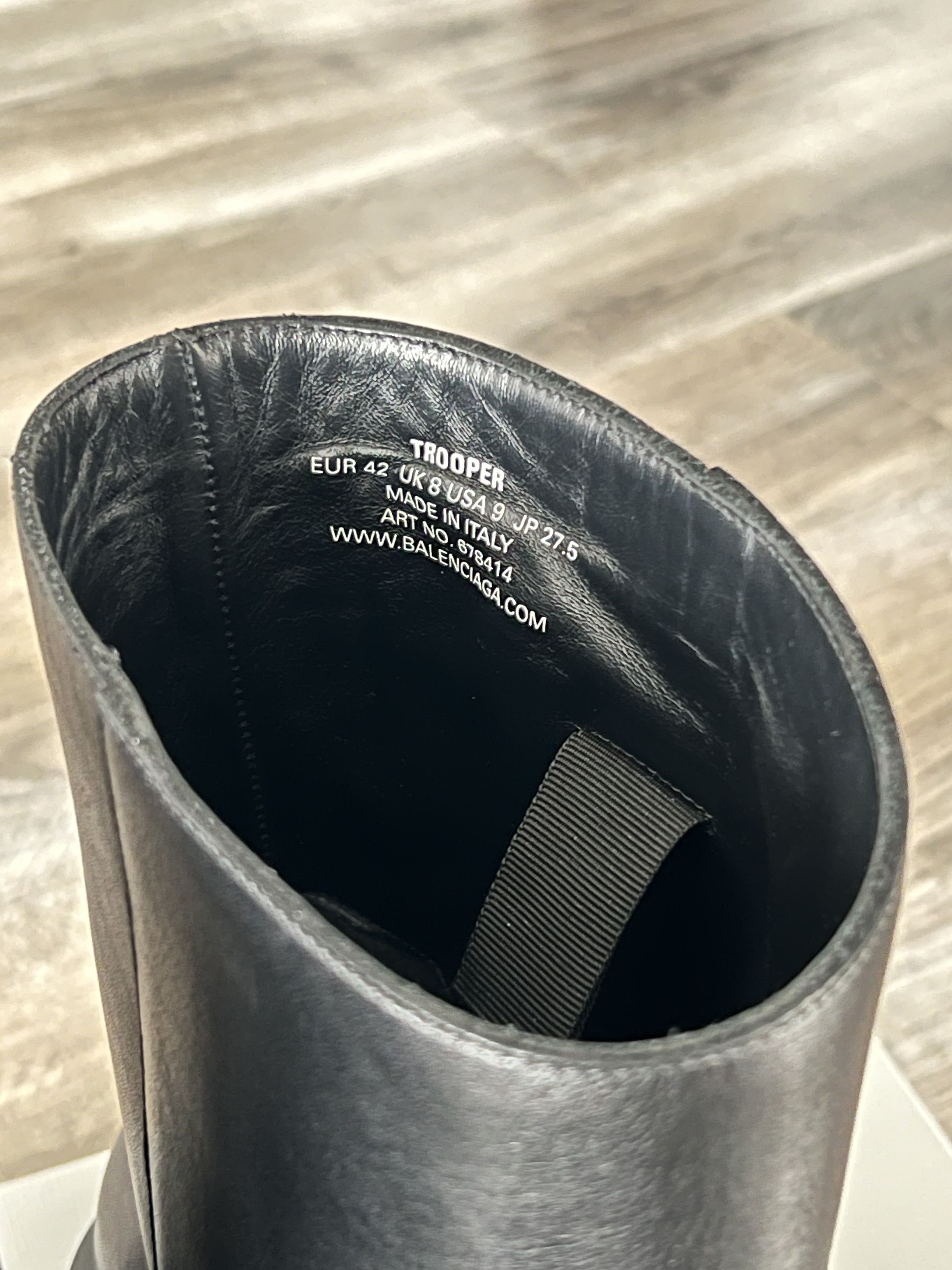 Balenciaga Calfskin Leather Trooper Boots Size US 9 / EU 42 - 4 Thumbnail