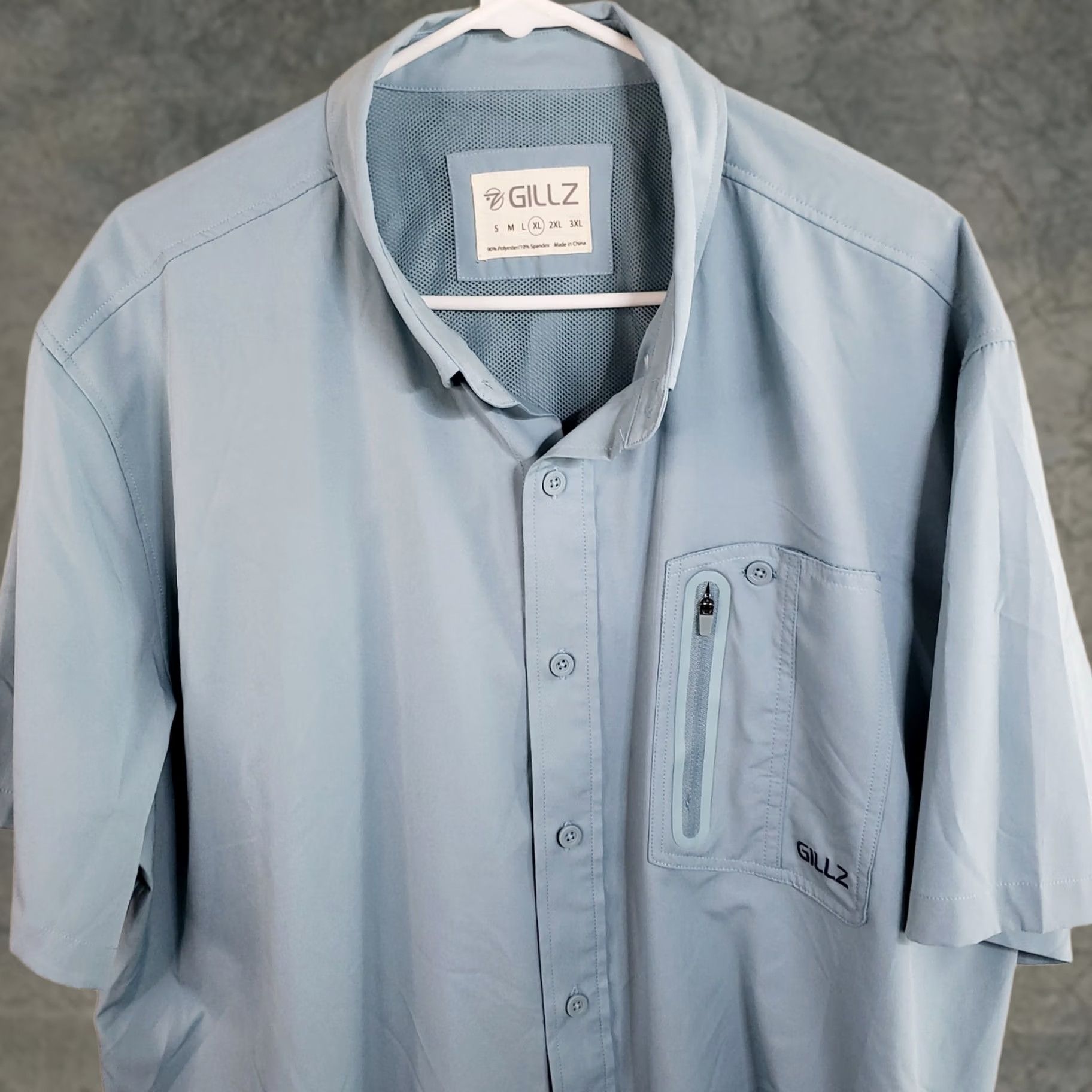 Vintage Gillz Performance Shirt Men XL Vented Short Sleeve Blue Button-Up Casual Fisherman Size US XL / EU 56 / 4 - 1 Thumbnail