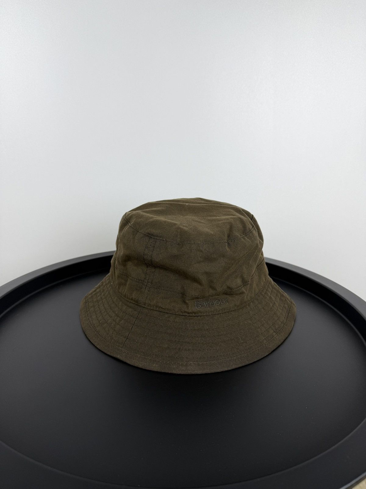 Barbour Men’s Barbour Wax Bucket Hat Olive Green Waxed Cotton Size S Size 30 - 1 Thumbnail