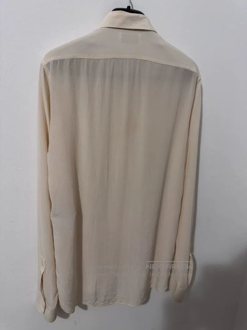 Saint Laurent Paris Saint Laurent Paris Mulberry Silk Point Collar Basic Beige Size XS / US 0-2 / IT 36-38 - 4 Thumbnail