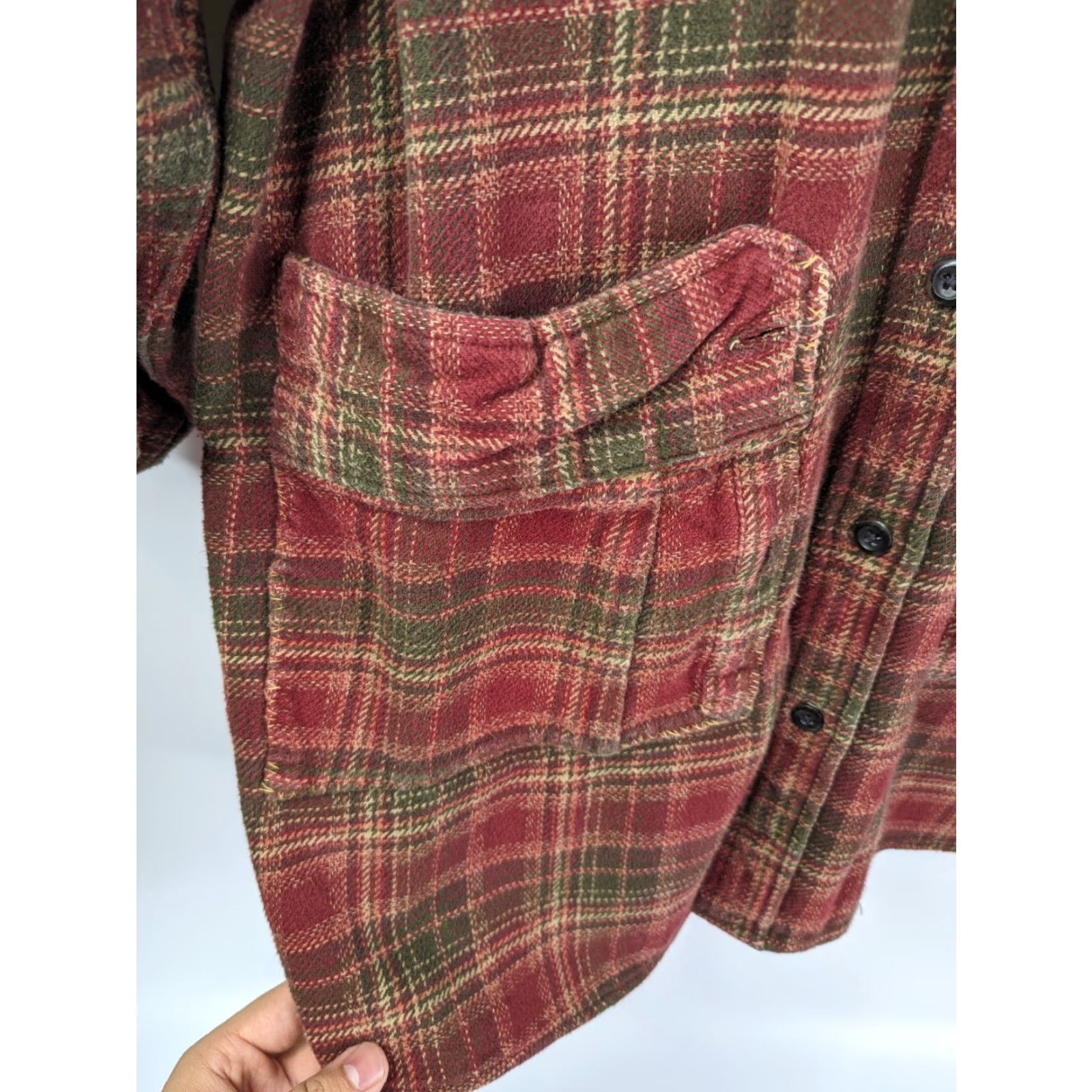 Orvis Orvis Big Bear Flannel Shirt Jacket Heavyweight Cotton Plaid 2XL Red Mens 1312517 Size US XXL / EU 58 / 5 - 4 Thumbnail