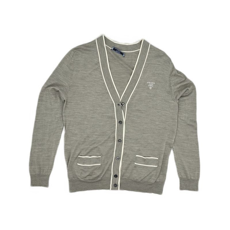Prada Prada Gray VNeck Knit Sweater for Women-2506 Size US S / EU 44-46 / 1 - 5 Thumbnail