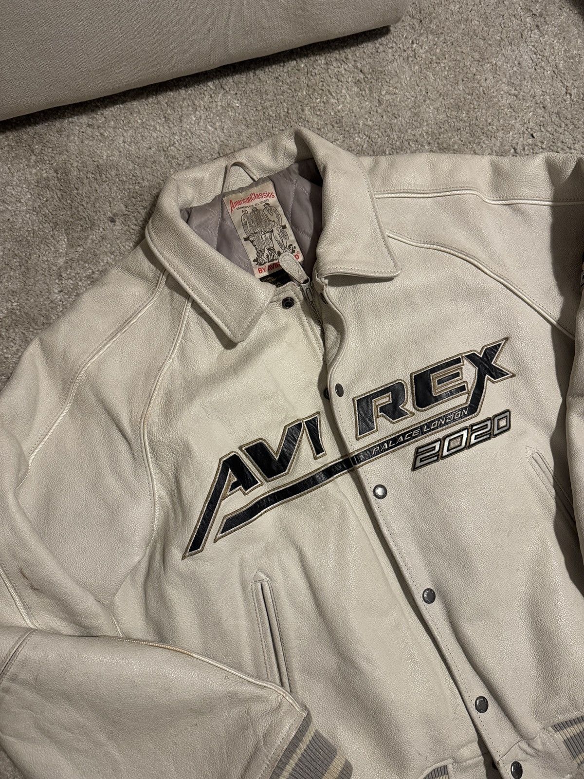 Avirex × Palace Palace x Avirex No Snakes Leather Jacket - White Size US XL / EU 56 / 4 - 4 Thumbnail