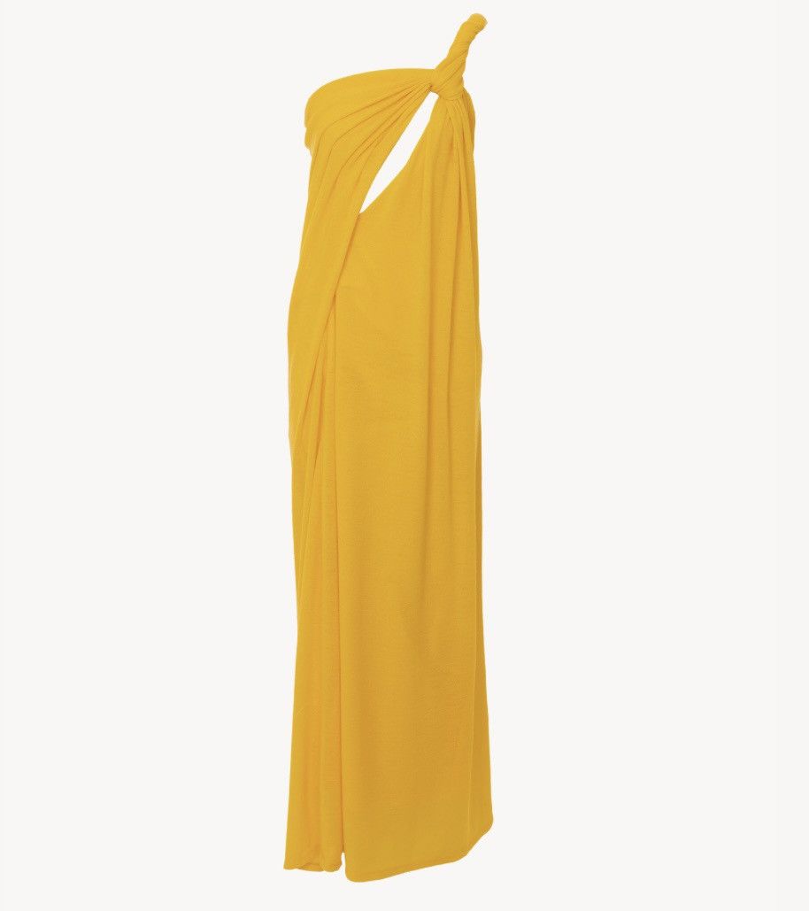 Chloe CHLOÉ One-shoulder Knotted Pleated Wool Gown Maxi Dress Size S / US 4 / IT 40 - 5 Thumbnail