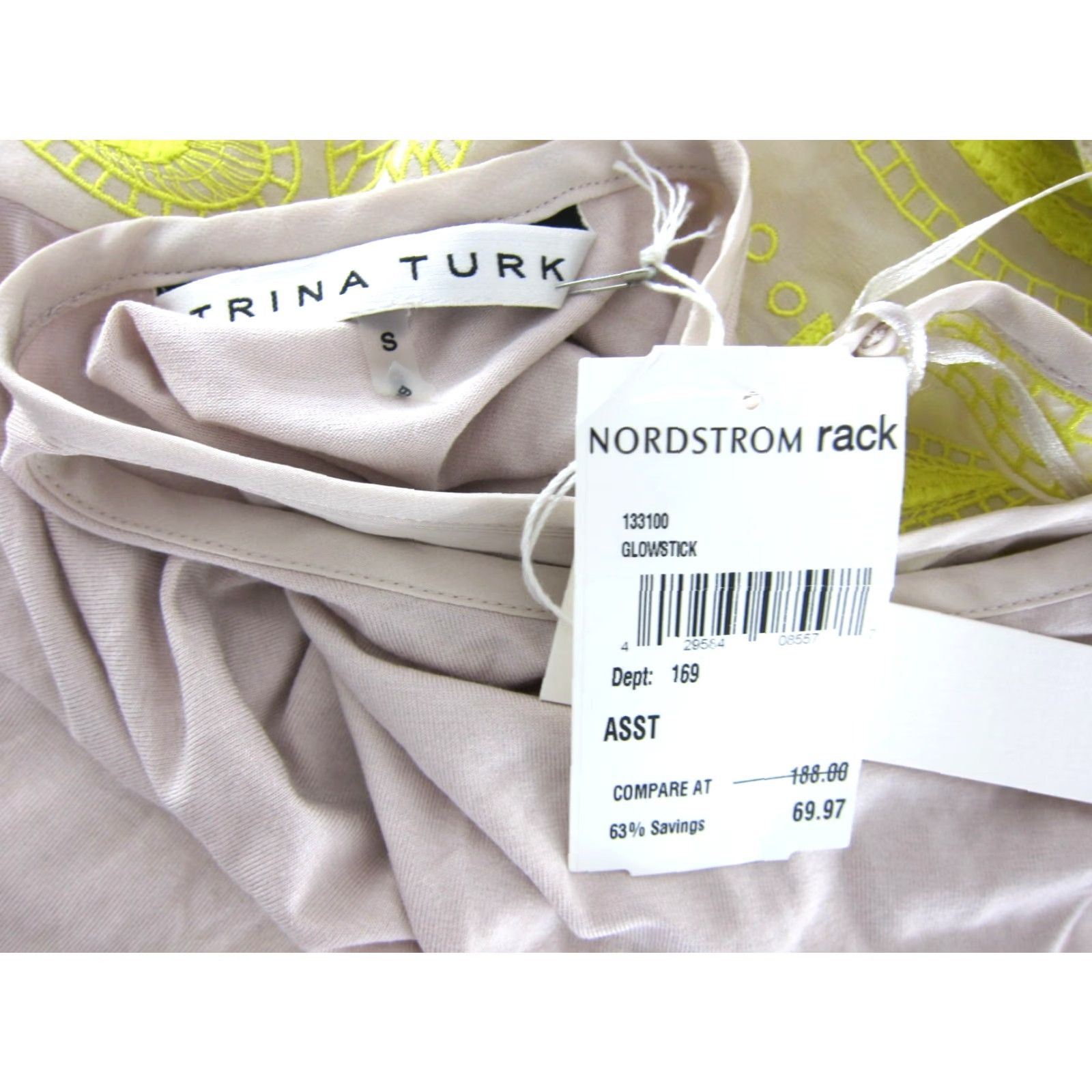 Trina Turk VINTAGE NWT Trina Turk Embroidered Tank Top Blouse T-Back Tank Small Yellow Size S / US 4 / IT 40 - 3 Thumbnail