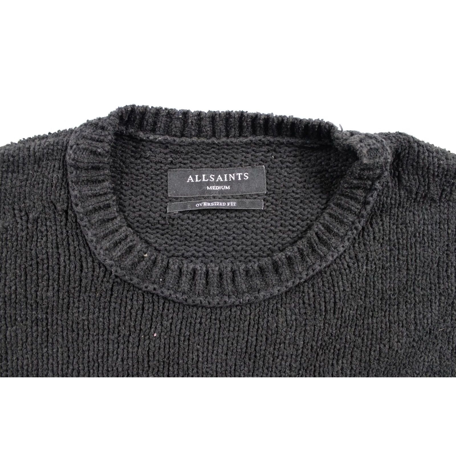 Allsaints AllSaints Sweater Mens Medium Black Oversized Knit Pullover Top Size US M / EU 48-50 / 2 - 2 Thumbnail