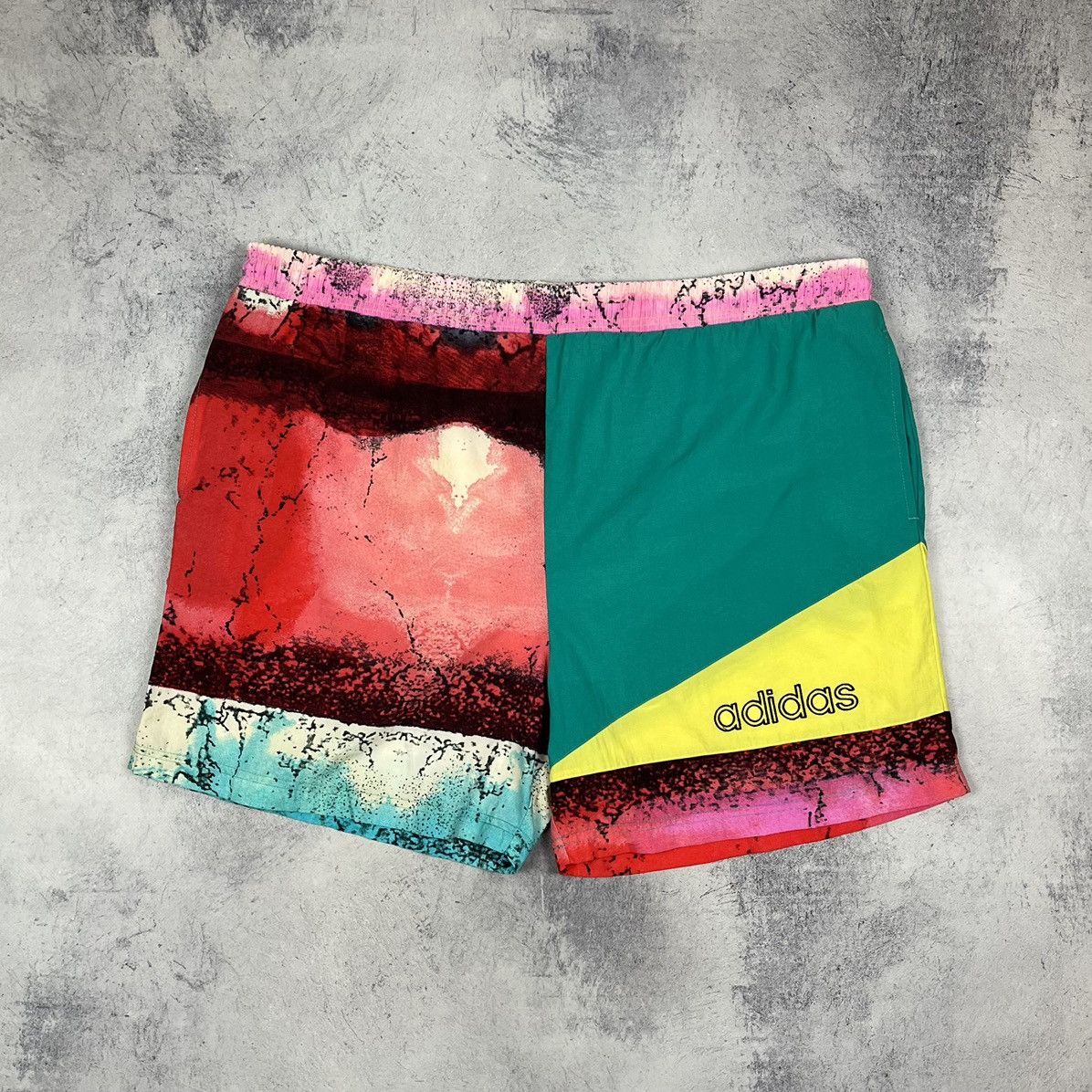 Adidas Vintage Adidas big logo crazy y2k swim shorts 90’s Size US 34 / EU 50 - 1 Thumbnail