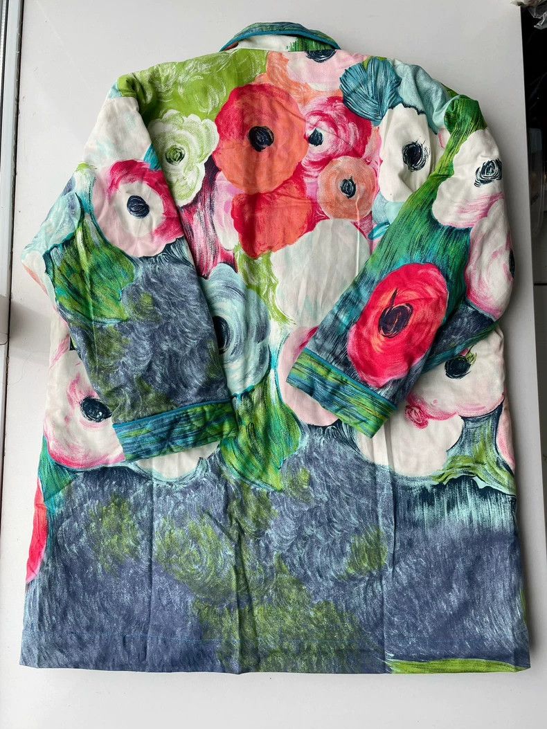 Kenzo Kenzo 80s Oil Painting Flower Quilted Coat 2504-Nextarrow Size US M / EU 48-50 / 2 - 6 Thumbnail