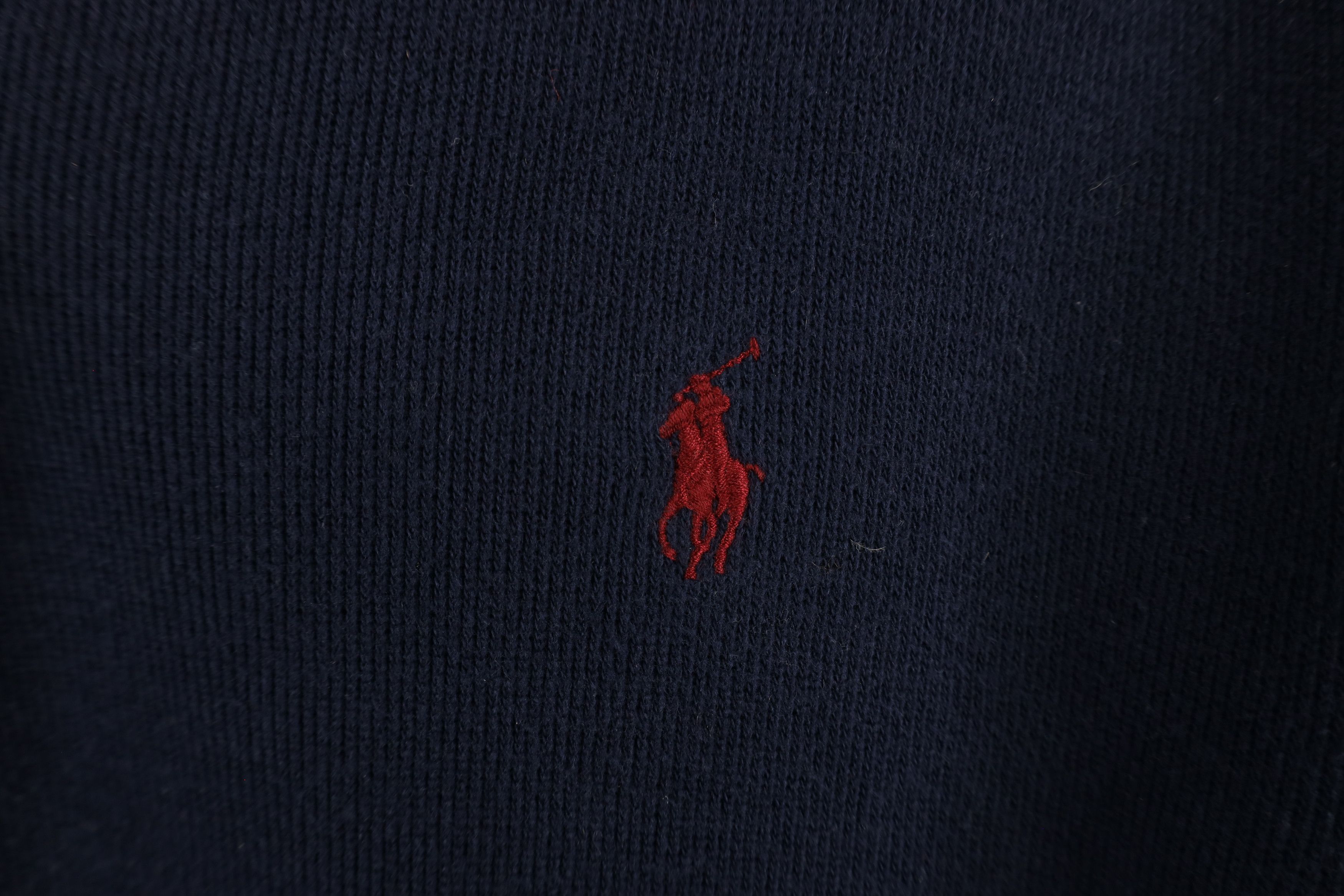 Ralph Lauren × Vintage Vintage 90s Ralph Lauren Cotton Ribbed Knit Half Zip Sweater Size US L / EU 52-54 / 3 - 4 Thumbnail