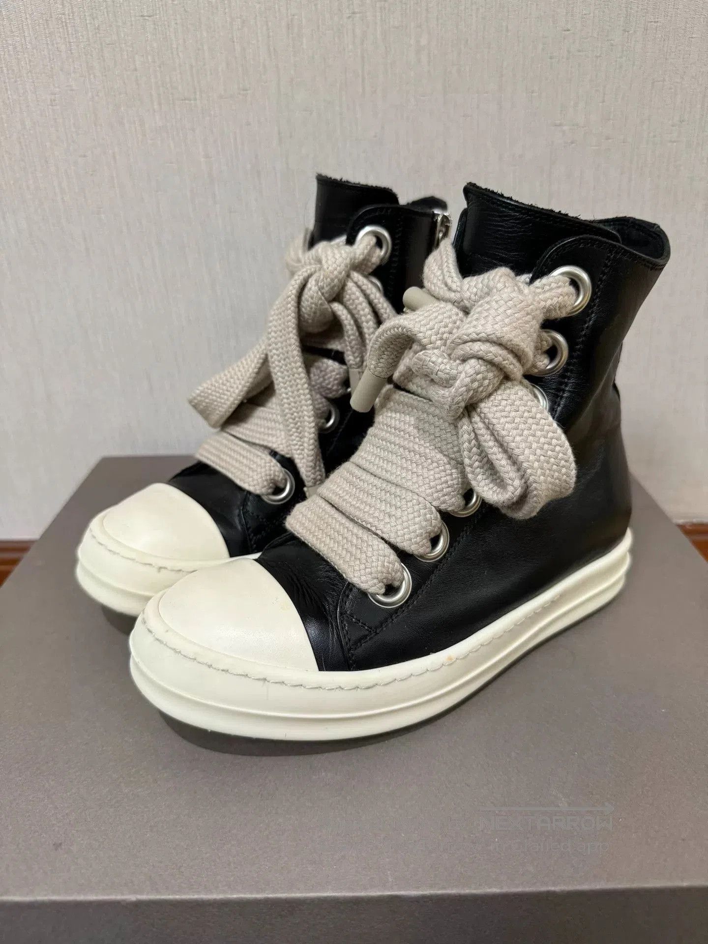 Rick Owens rick owens black and white high. Size US 5 / IT 35 - 1 Thumbnail