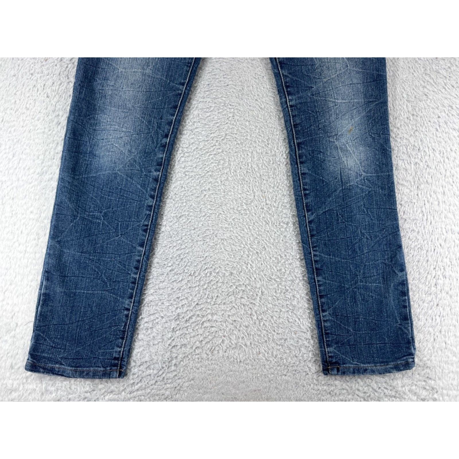Vintage NBK Jeans Womens 11 Blue Denim Cotton Blend Stretch Skinny Triple Button Jeans Size 32" / US 10 / IT 46 - 6 Thumbnail