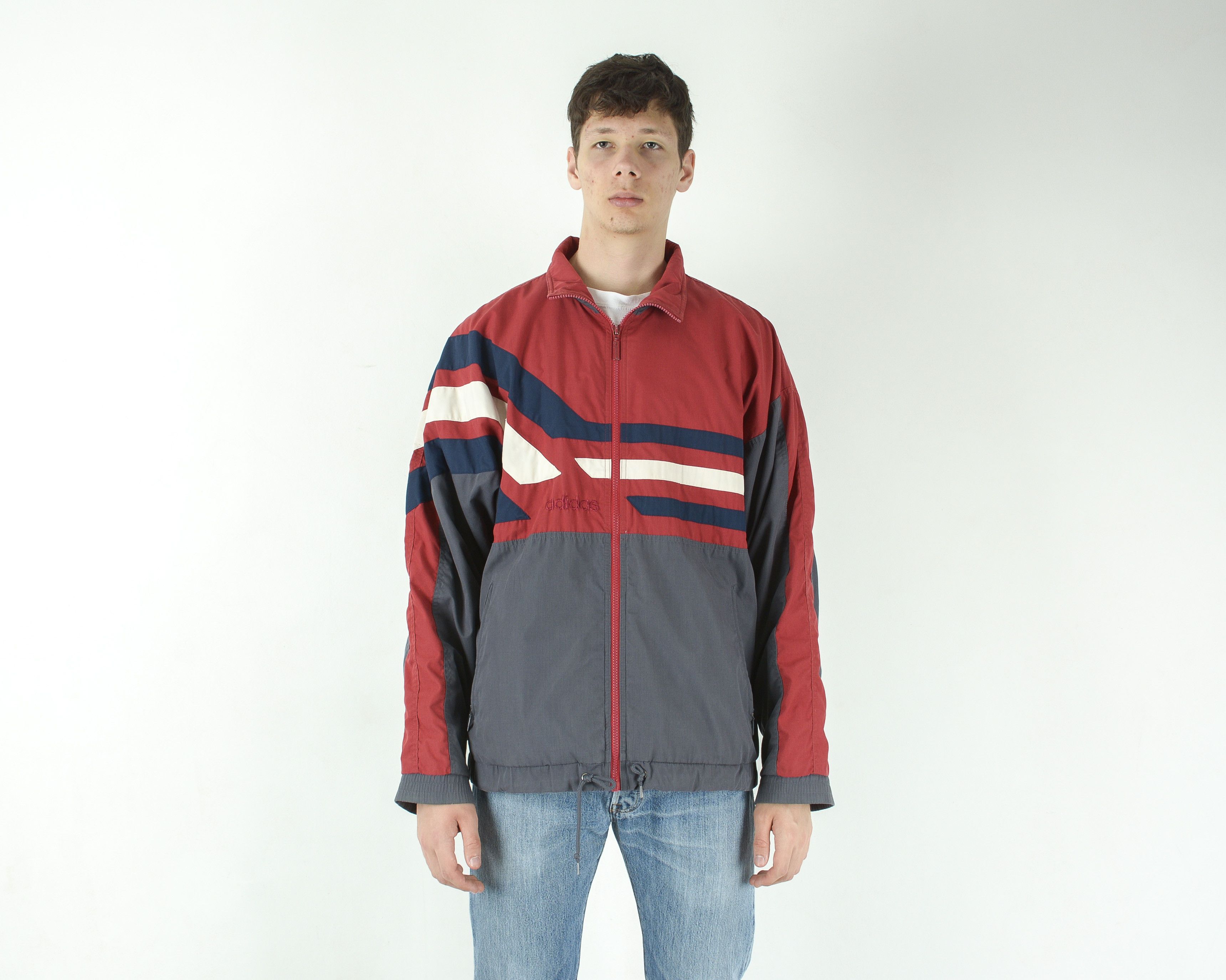 Adidas 90s Men Retro Tracksuit Jacket Jumper Sport Full Zip Top Size US L / EU 52-54 / 3 - 1 Thumbnail