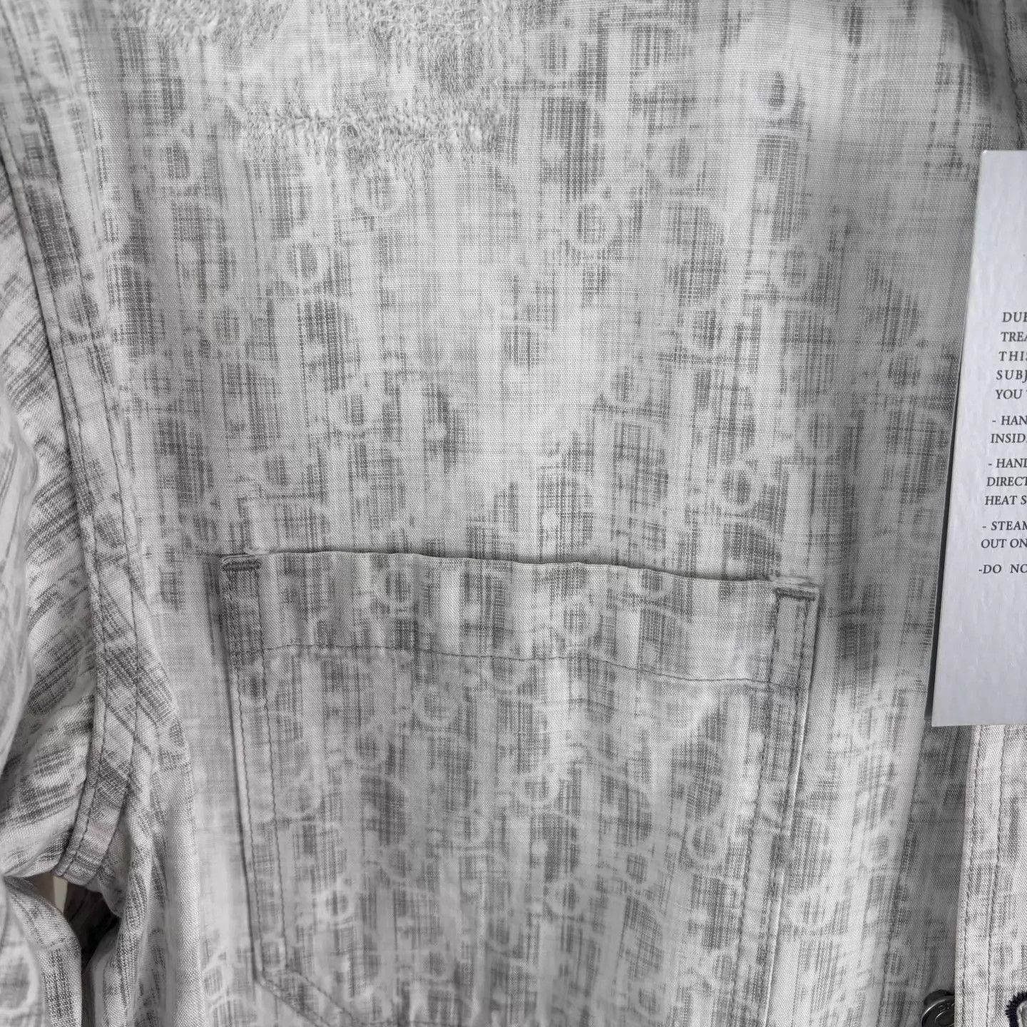 Dior Dior Oblique Distressed Denim Shirt O/S Unisex Gray 39 Japan Size US M / EU 48-50 / 2 - 4 Thumbnail