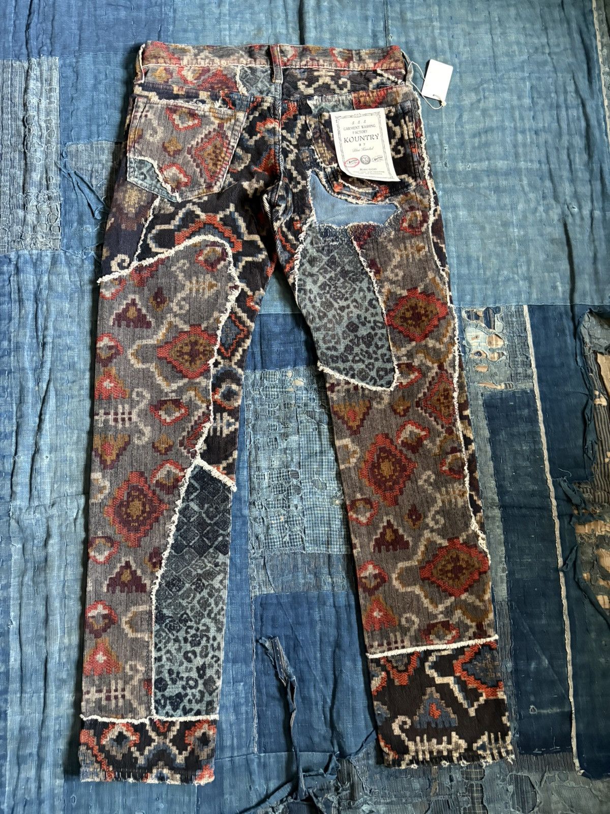 Kapital Kountry KOUNTRY Repair Mixed Pattern Corduroy Patchwork Jeans Size US 30 / EU 46 - 2 Thumbnail