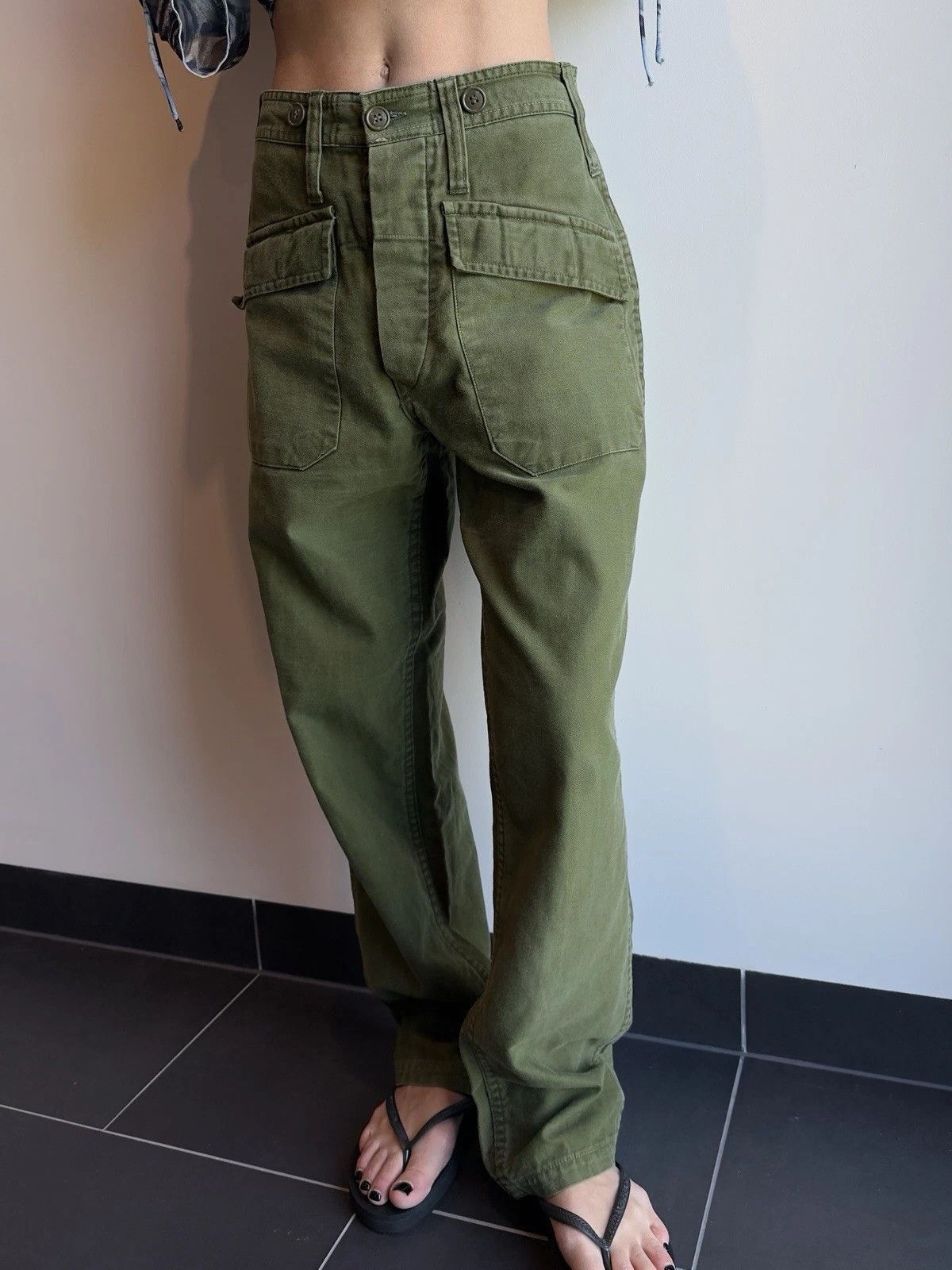 Vintage Vintage Army Pants Unisex Faded Cargo Womens Japan Style Size 27" / US 4 / IT 40 - 8 Thumbnail