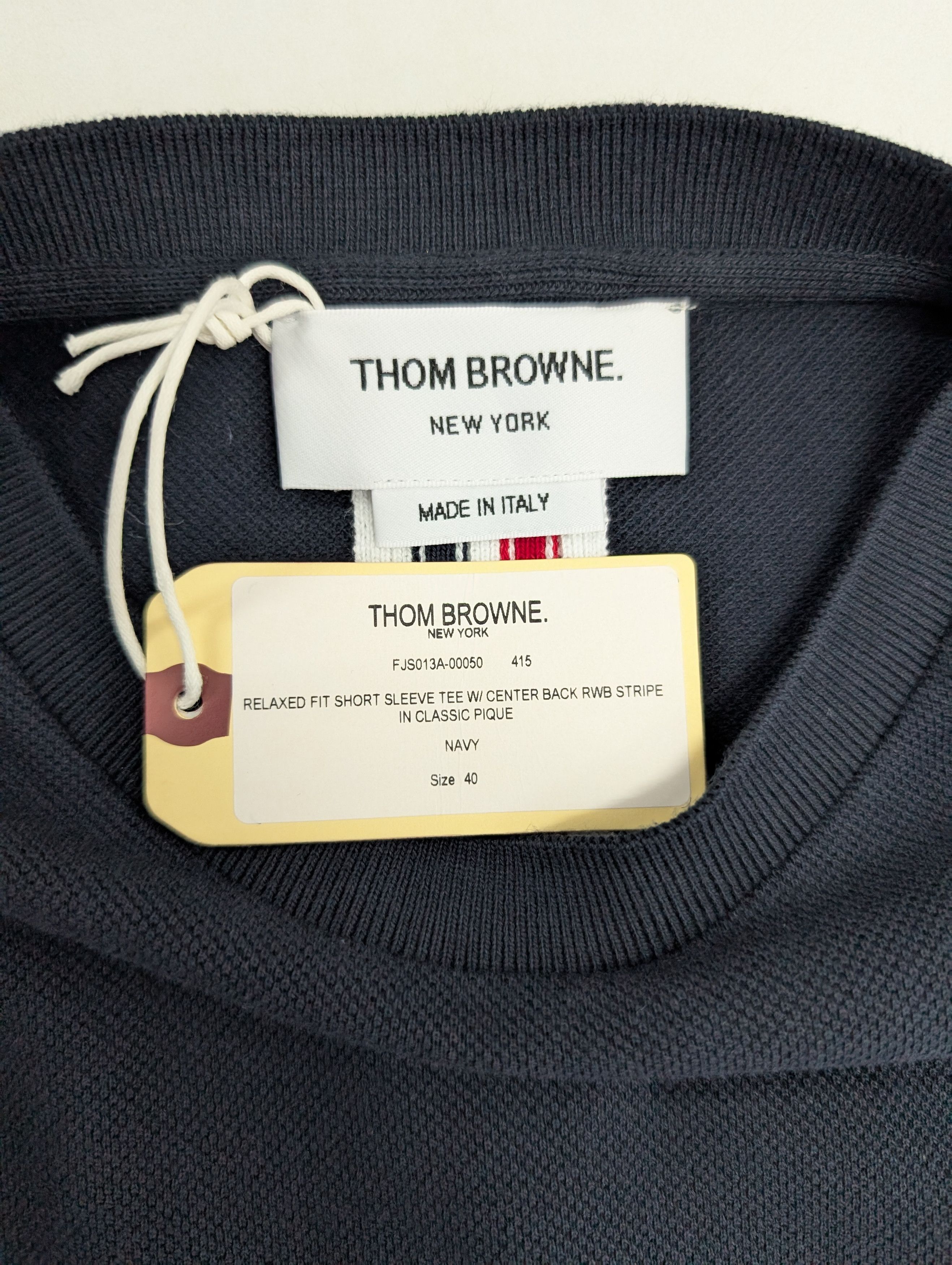 Thom Browne Navy Blue Round Neck Tee Size S / US 4 / IT 40 - 5 Thumbnail