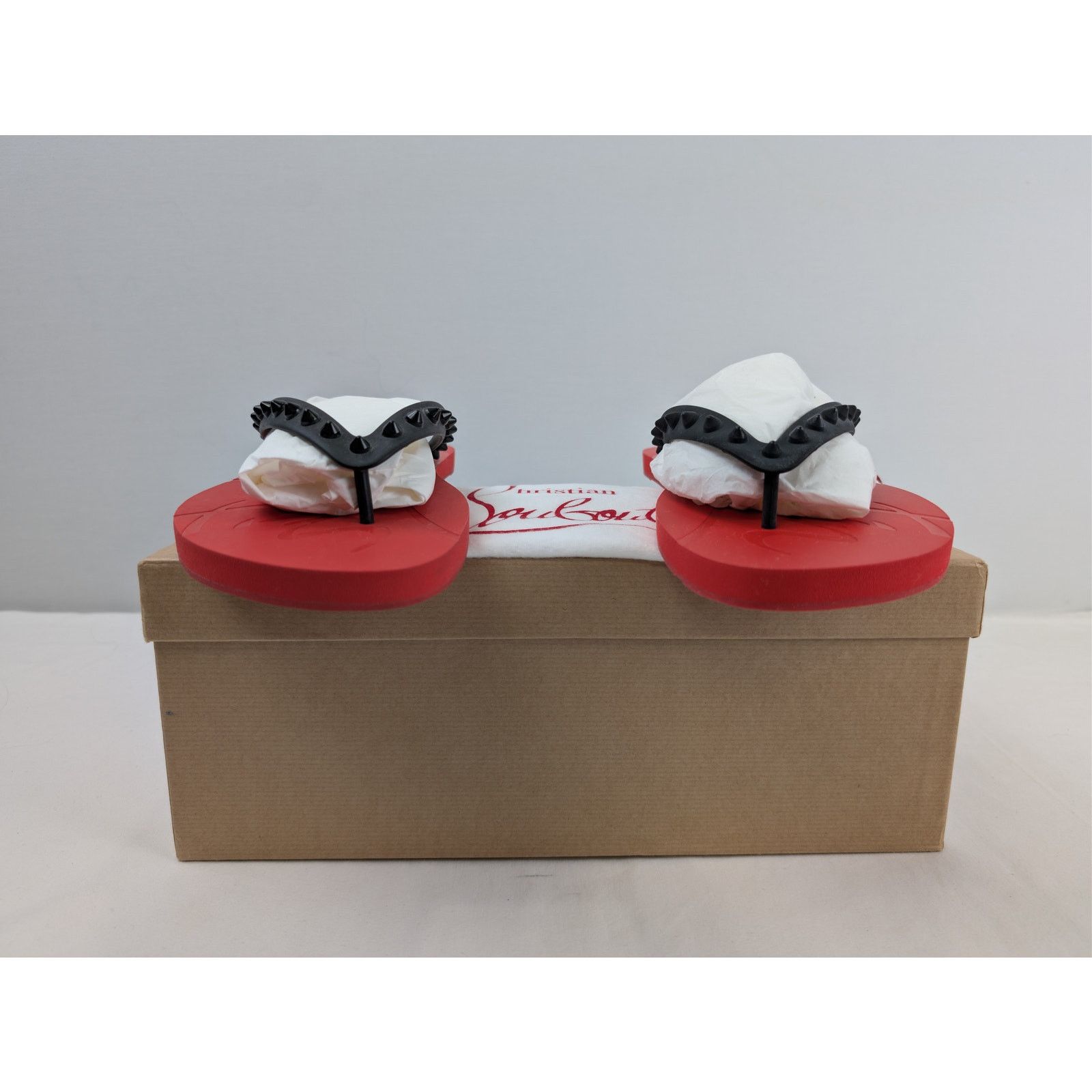 Christian Louboutin o1rshd1 Loubi Flip Flat Slide slipper in Red 46 Size US 13 / EU 46 - 15 Thumbnail