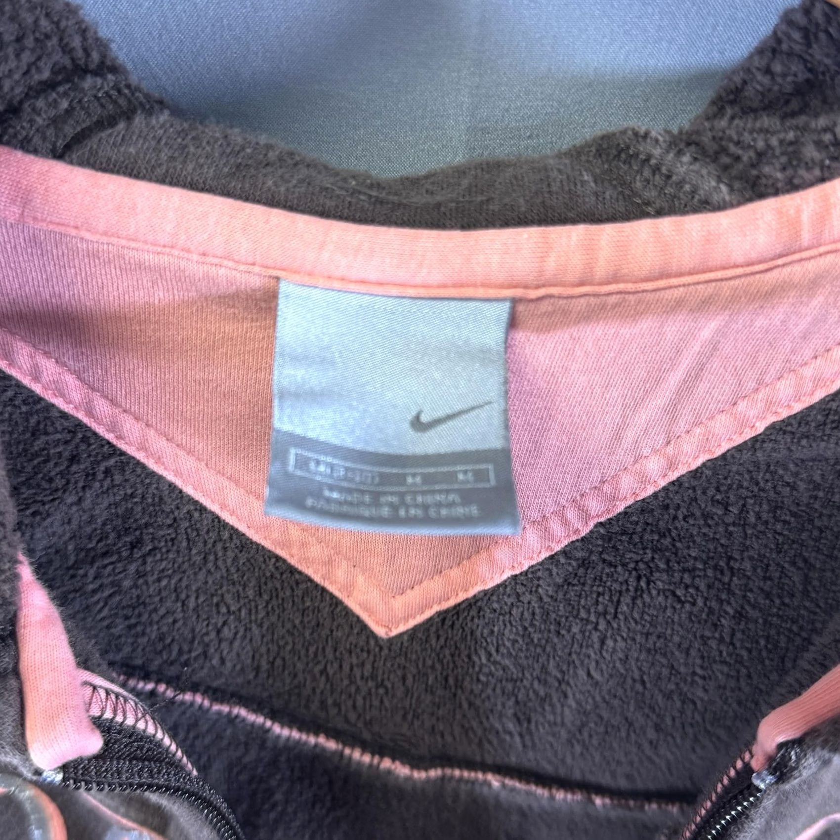 Nike Nike Hoodie Womens Small Brown Full Zip Fleece Pink Piping Spell Out Logo Size S / US 4 / IT 40 - 4 Thumbnail