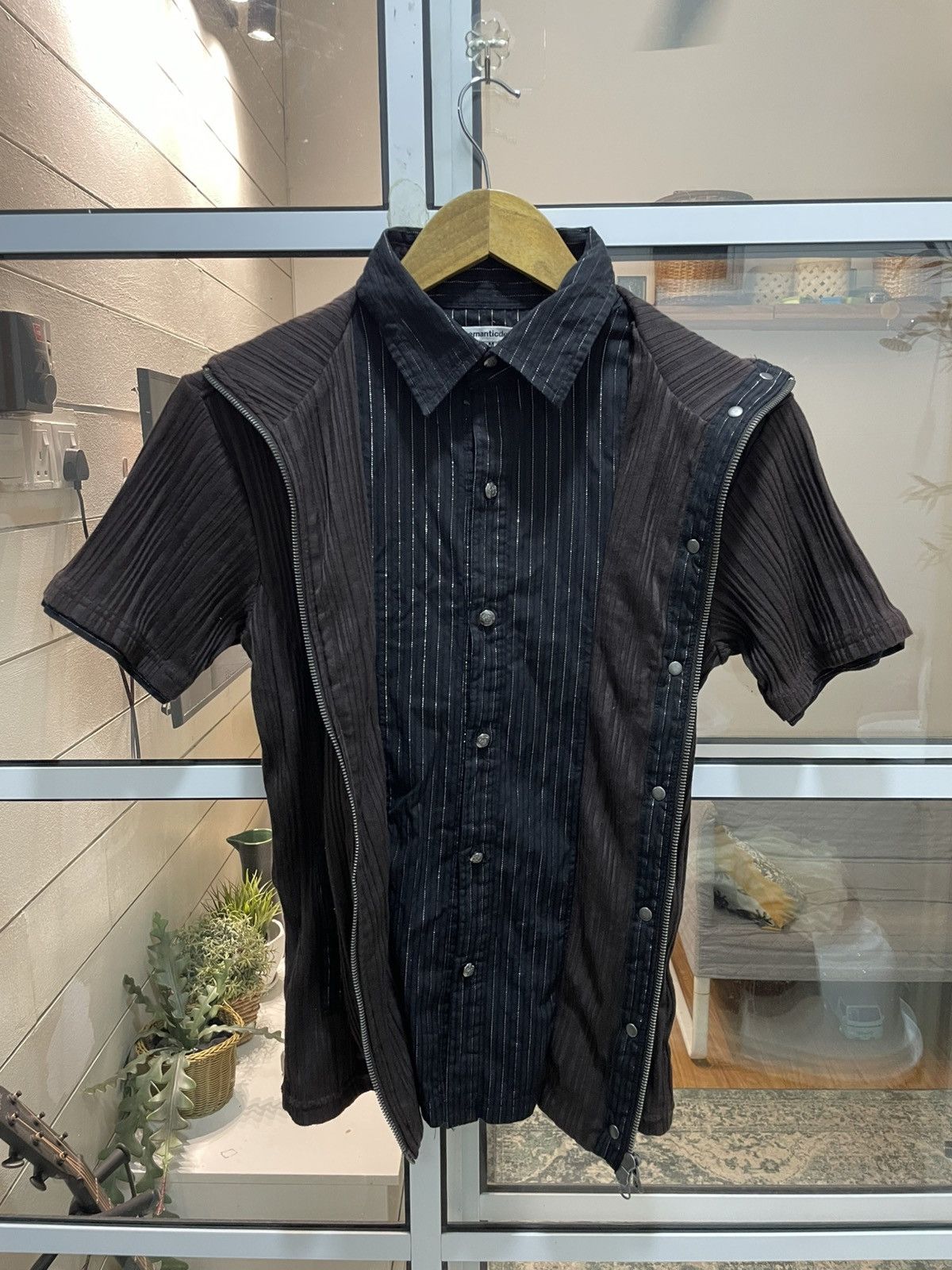 semanticdesign Semanticdesign Rare Double Layer Polos Zipper Pleated Shirt Size US S / EU 44-46 / 1 - 3 Thumbnail
