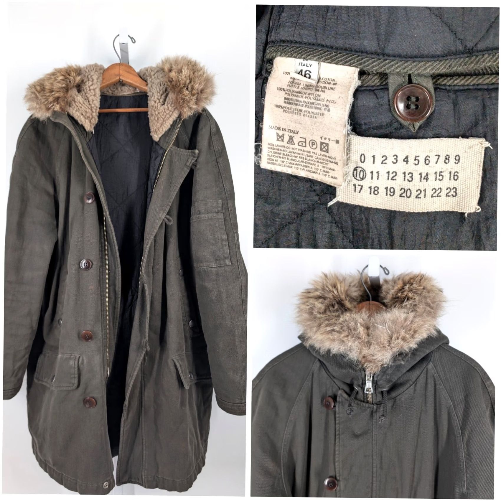 Maison Margiela VINTAGE Maison Margiela N-3B Parka Jacket Mens Green Olive Wool? Wait - correct: Cotton Twill N-3B Parka Olive Green Jacket Mens Size US S / EU 44-46 / 1 - 2 Thumbnail