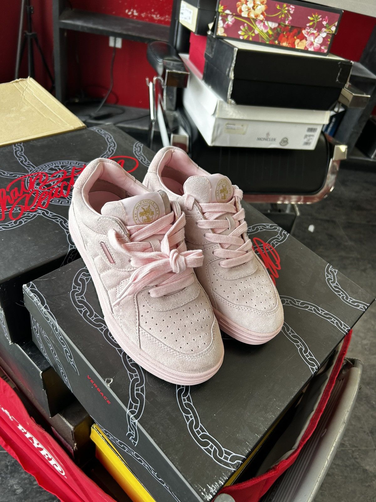 Palm Angels Palm angels pink suede lows Size US 8 / EU 41 - 5 Thumbnail