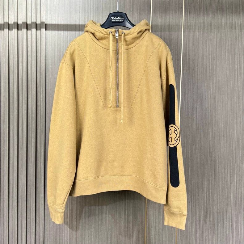 Gucci Gucci Khaki half-zip printed letter hoodie 2504-Nextarrow Size US XS / EU 42 / 0 - 1 Thumbnail