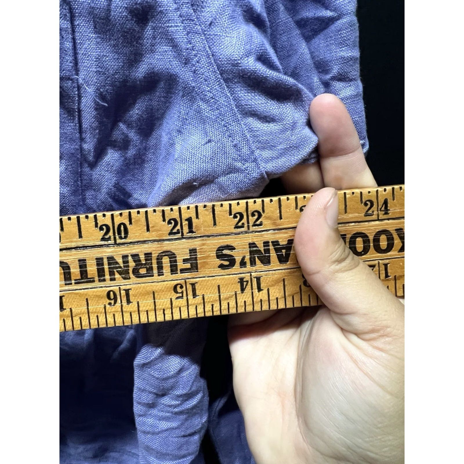 Vintage Real Comfort Shirt Womens L 100% Linen Button Up Long Sleeve Tunic Blue Size L / US 10 / IT 46 - 4 Thumbnail