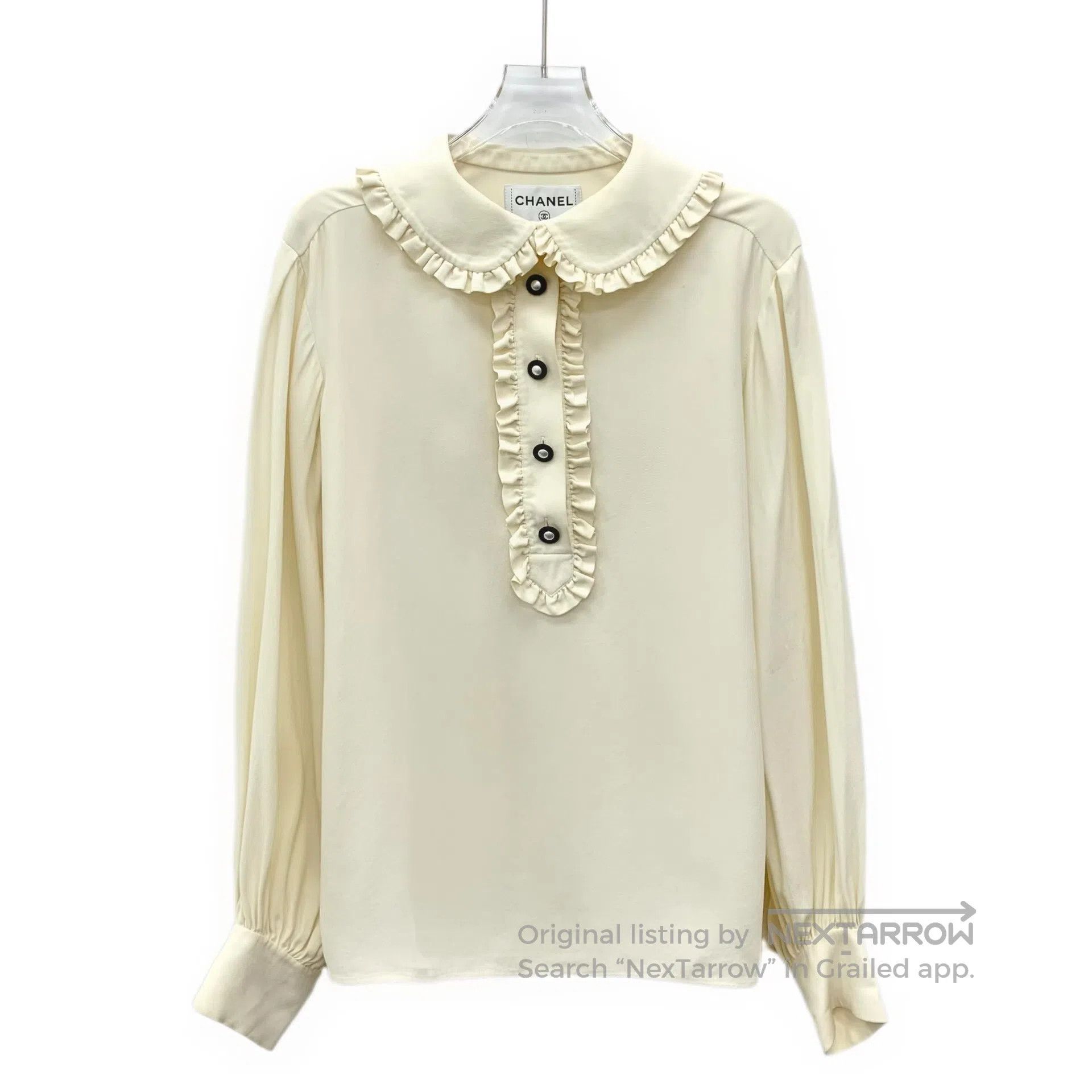 Chanel Chanel Beige ruffle design Peter Pan collar long-sleeved s Size XS / US 0-2 / IT 36-38 - 1 Thumbnail