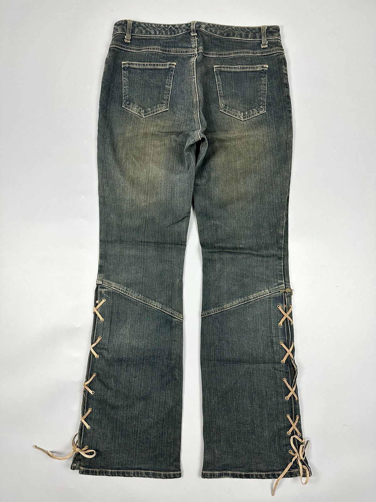 If Six Was Nine Vintage Mer-Lassette Cowboy Flared Denim Size US 31 - 2 Thumbnail