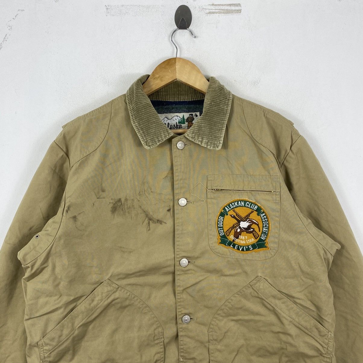 Levi's Vtg 80s Levi's Alaska Outdoor Club Blanket Jacket Khaki M Size US M / EU 48-50 / 2 - 3 Thumbnail