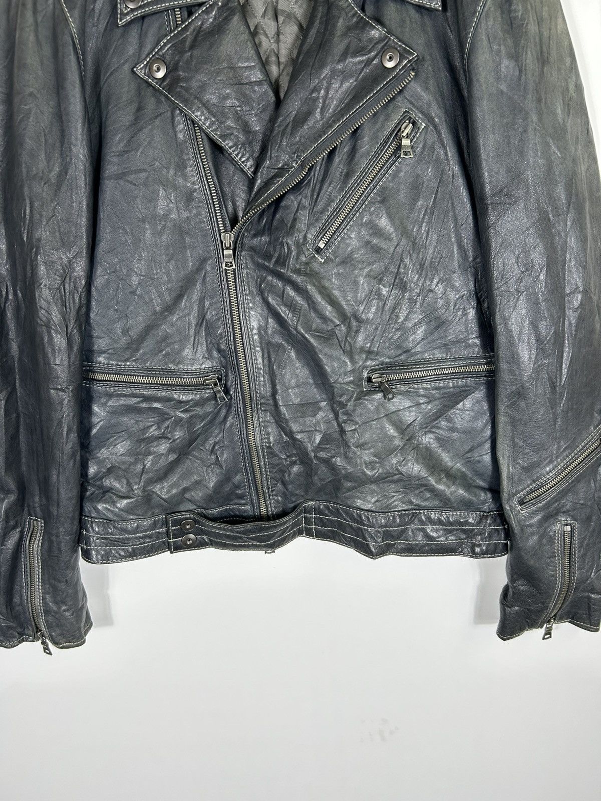 Beams Japan 🔥Beams Japan Leather Riders Double Collar Jacket Size US L / EU 52-54 / 3 - 5 Thumbnail