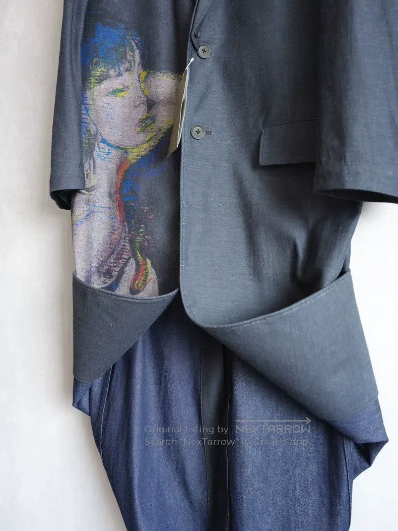 Yohji Yamamoto Yohji Yamamoto Portrait printed denim duster Size US XL / EU 56 / 4 - 5 Thumbnail