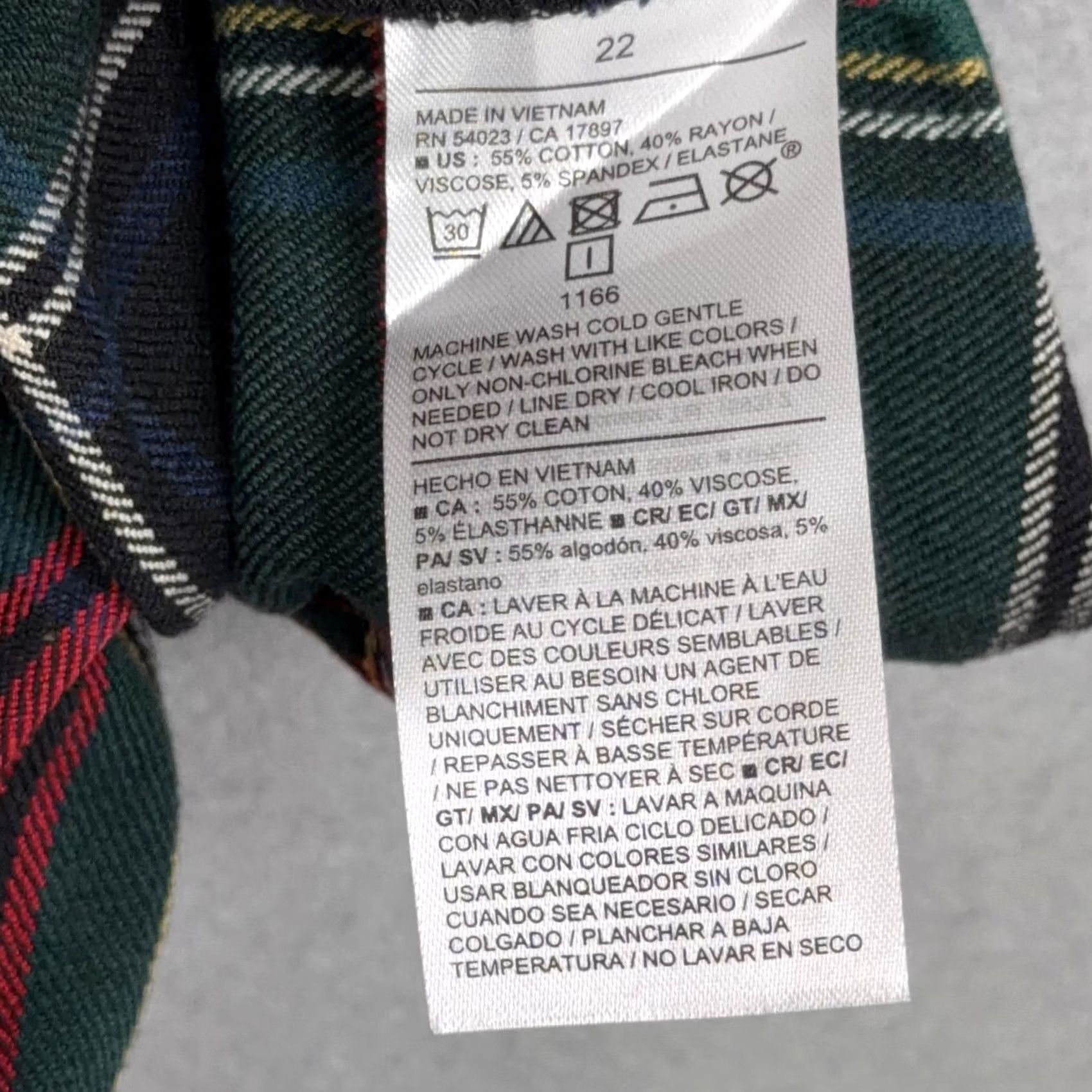 Old Navy Old Navy Womens 22 Multicolor Plaid Extra High Rise Pixie Skinny Stretch NWT Pants Size 40" / US 18 - 4 Thumbnail