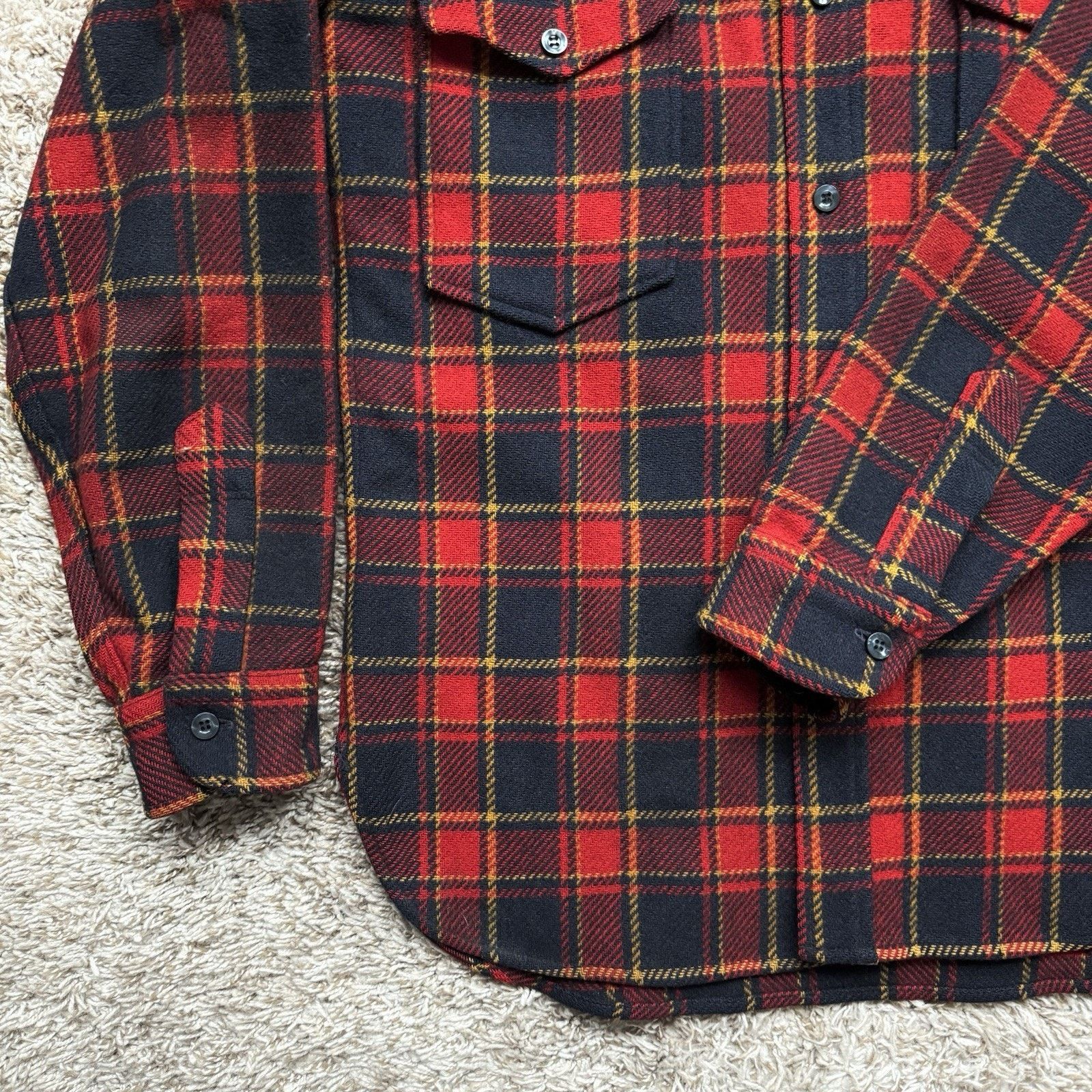 Pendleton × Vintage Vintage Pendleton Thick Wool Shacket Flannel Shirt Red Plaid Size US M / EU 48-50 / 2 - 5 Thumbnail