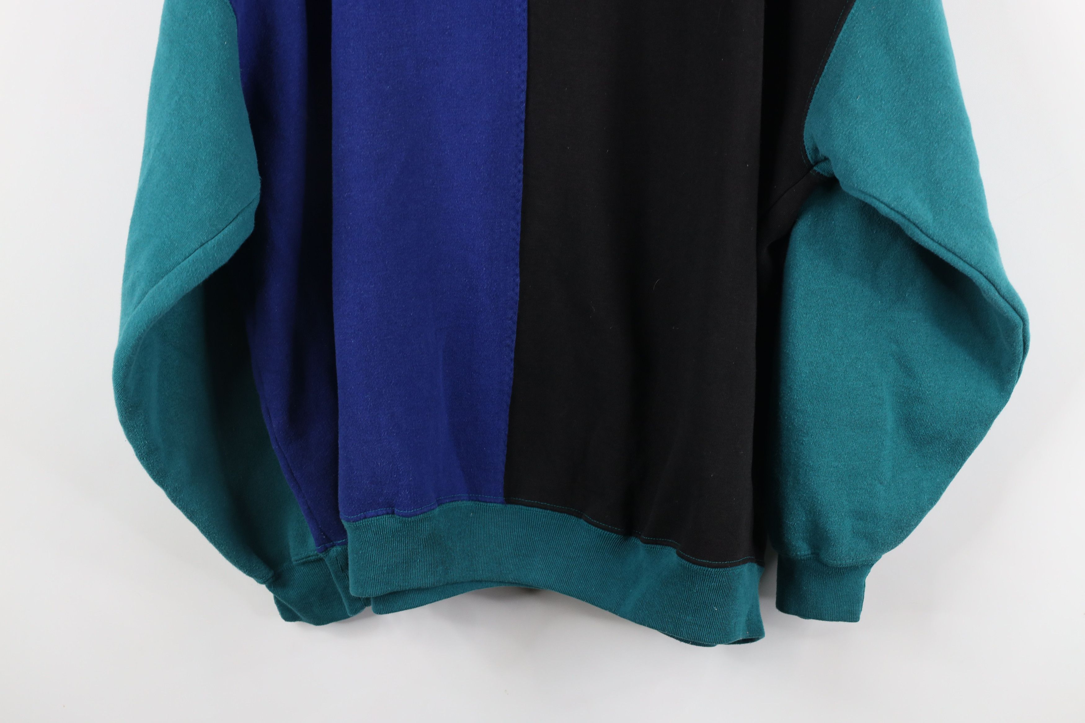 Vintage Vintage 90s Streetwear Block Cut N Sew Crewneck Sweatshirt Size US XL / EU 56 / 4 - 12 Thumbnail