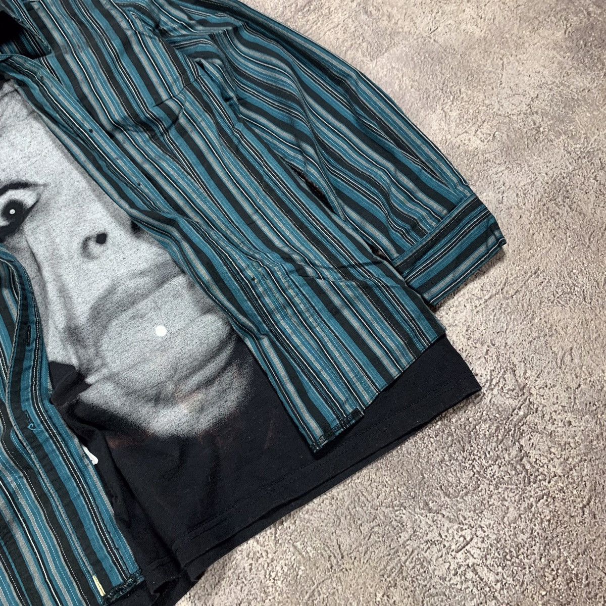 Vintage Vintage 90s Striped Overshirt Graphic Print Grunge Streetwea Size US S / EU 44-46 / 1 - 3 Thumbnail
