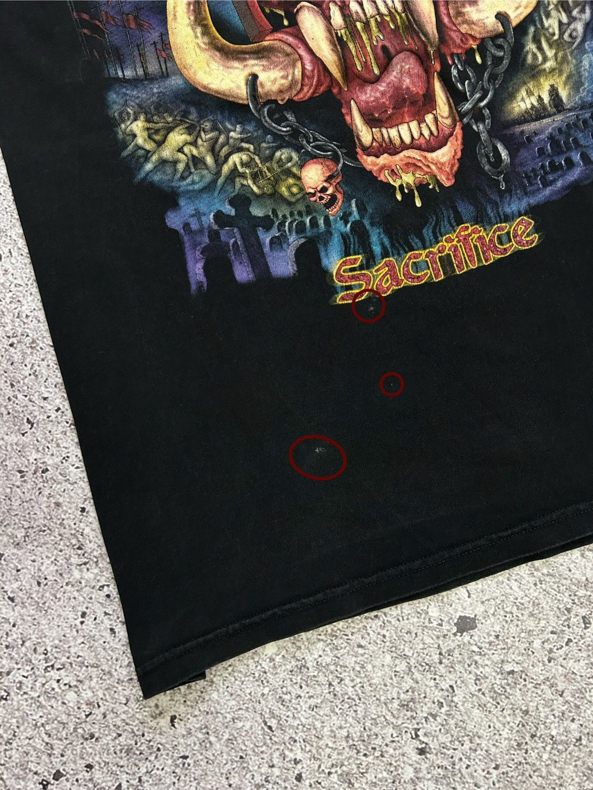 Band Tees × Vintage Vintage 90’s Band Rock Motorhead Sacrifice T-Shirt Size US XXL / EU 58 / 5 - 7 Thumbnail
