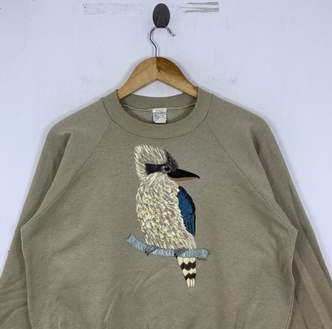 Vintage Vintage 90s SANDE AUSTRALIA Hand Paint Bird Art Sweatshirt Size US L / EU 52-54 / 3 - 3 Thumbnail