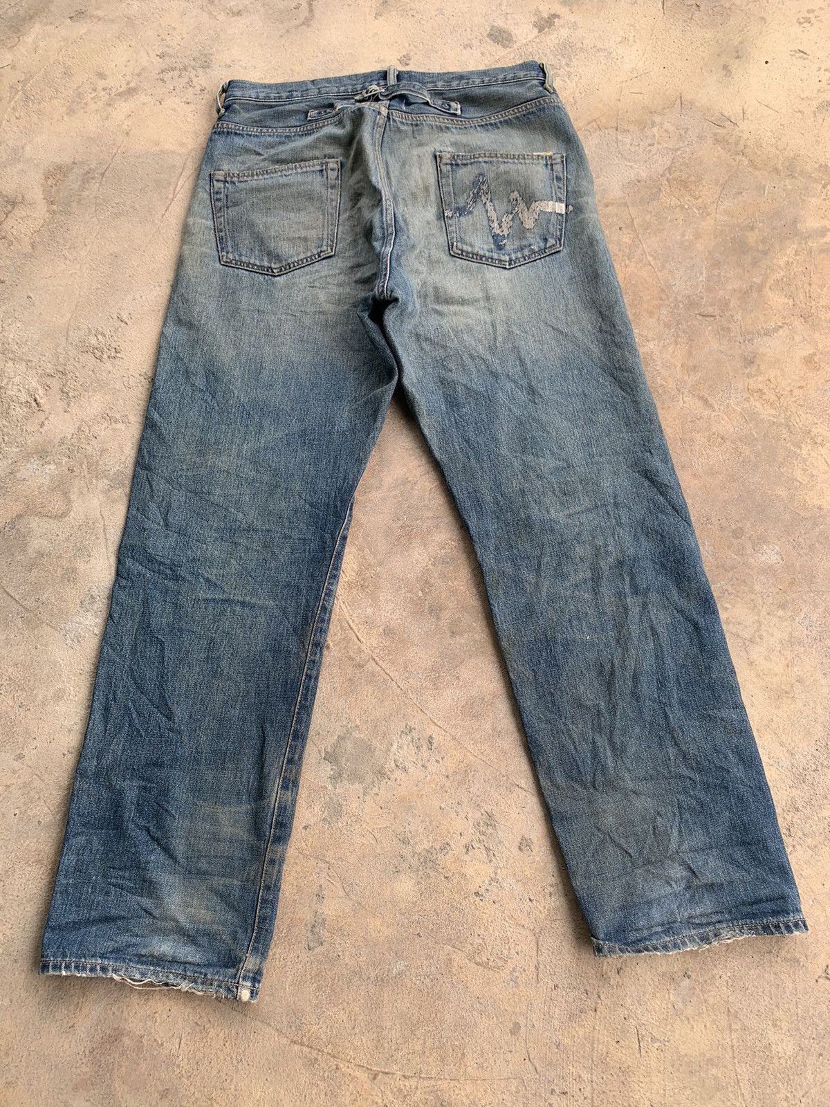 Japanese Brand × WHIZ LIMITED Whiz Limited Buckle Back Selvedge Distressed Denim Size US 36 / EU 52 - 6 Thumbnail