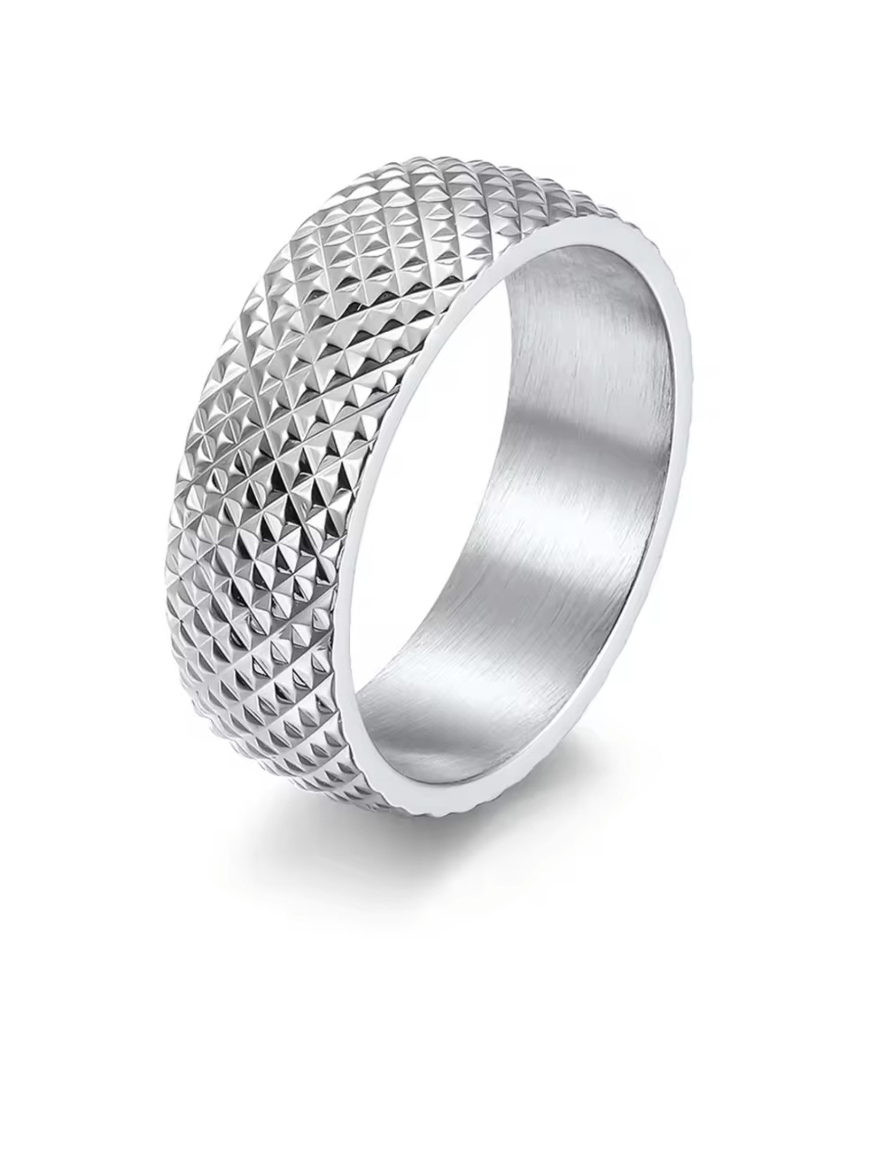 Jewelry SIZE 10 Multi Paved Rhombus Steel Geometric Ring Size ONE SIZE - 1 Thumbnail