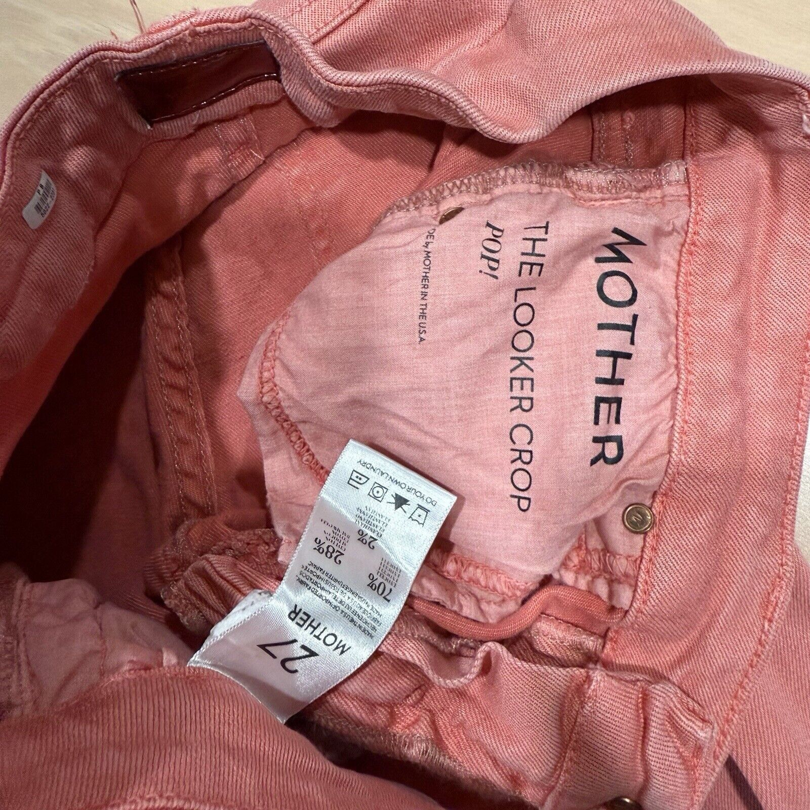 MOTHER Mother The Looker Crop Jeans Women's 27 Red Pink Size 27" / US 4 / IT 40 - 6 Thumbnail